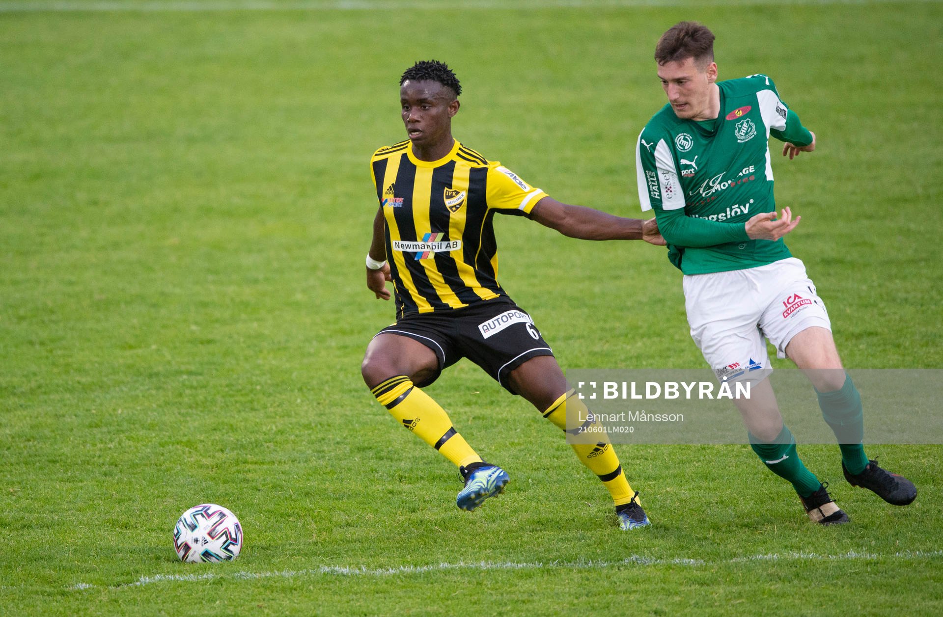 IFK Hässleholms Carl Mujaguzi i träningsmatchen mellan