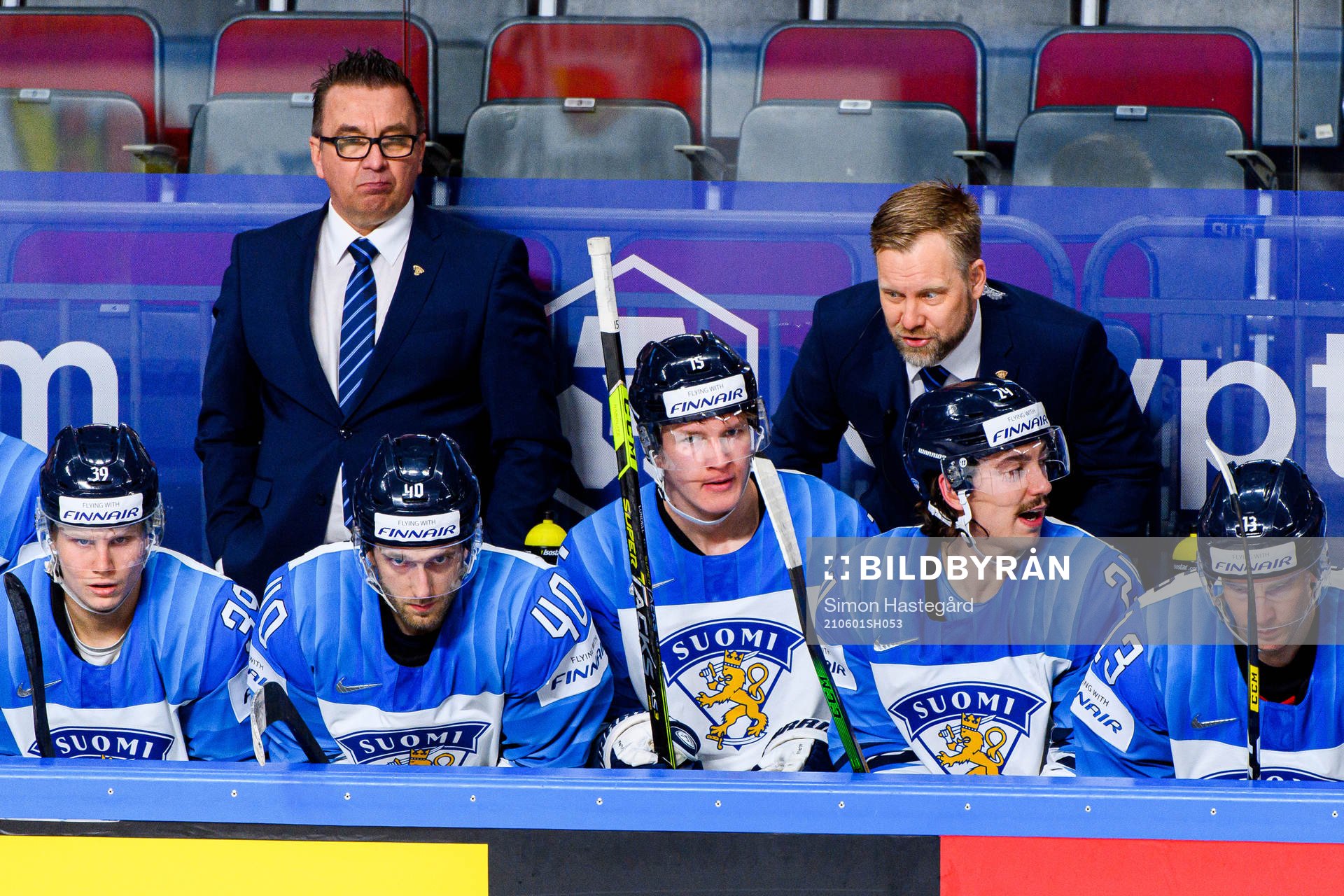 Anton Lundell and assistant coach Mikko Manner of Finland