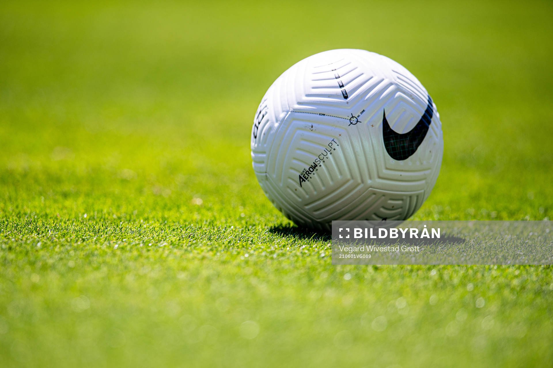 A Nike football during a training session with the Norwegian national football team on June 1, 2021 in Marbella. 