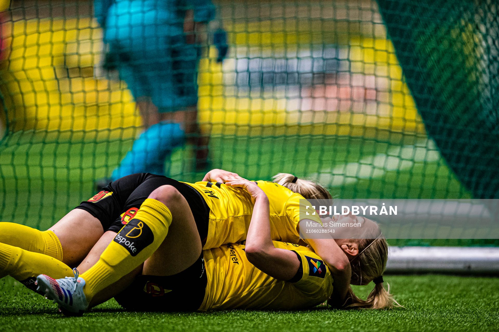 Sophie Roman Haug of LSK Kvinner celebrates