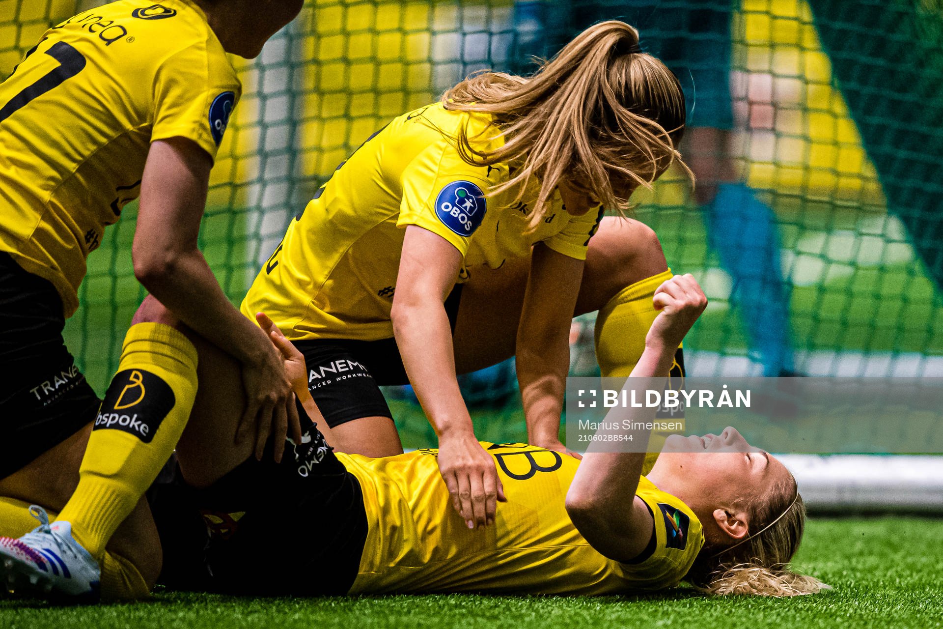 Sophie Roman Haug of LSK Kvinner celebrates