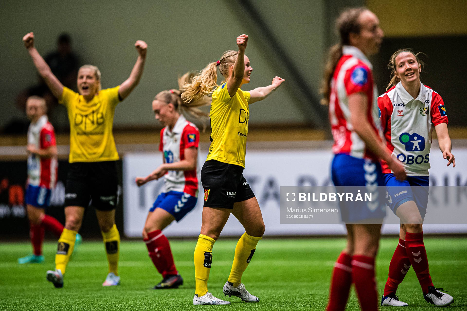Nora Eide Lie of LSK Kvinner celebrates