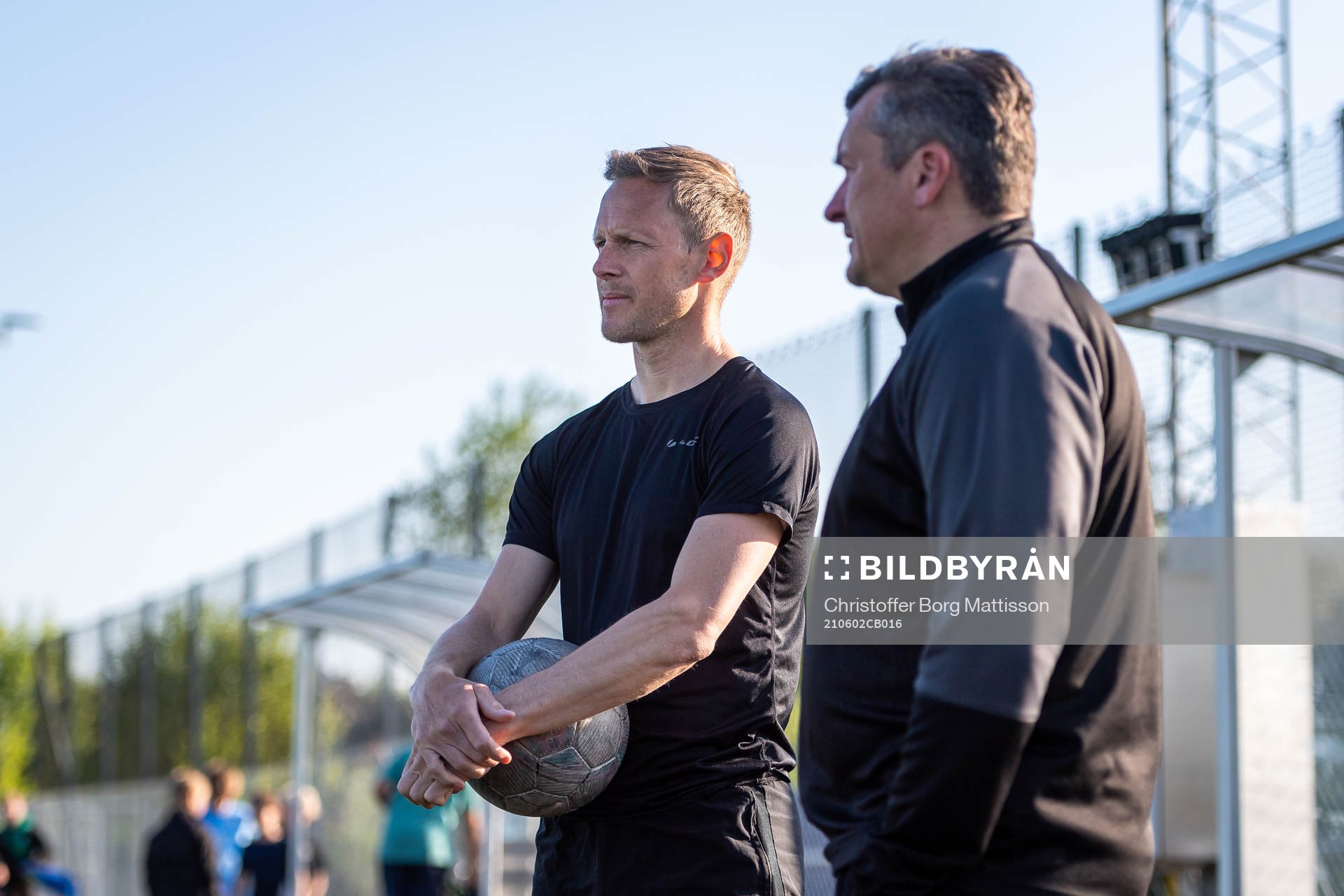 Magnus Andersson och huvudtränare Eimantas Poderis