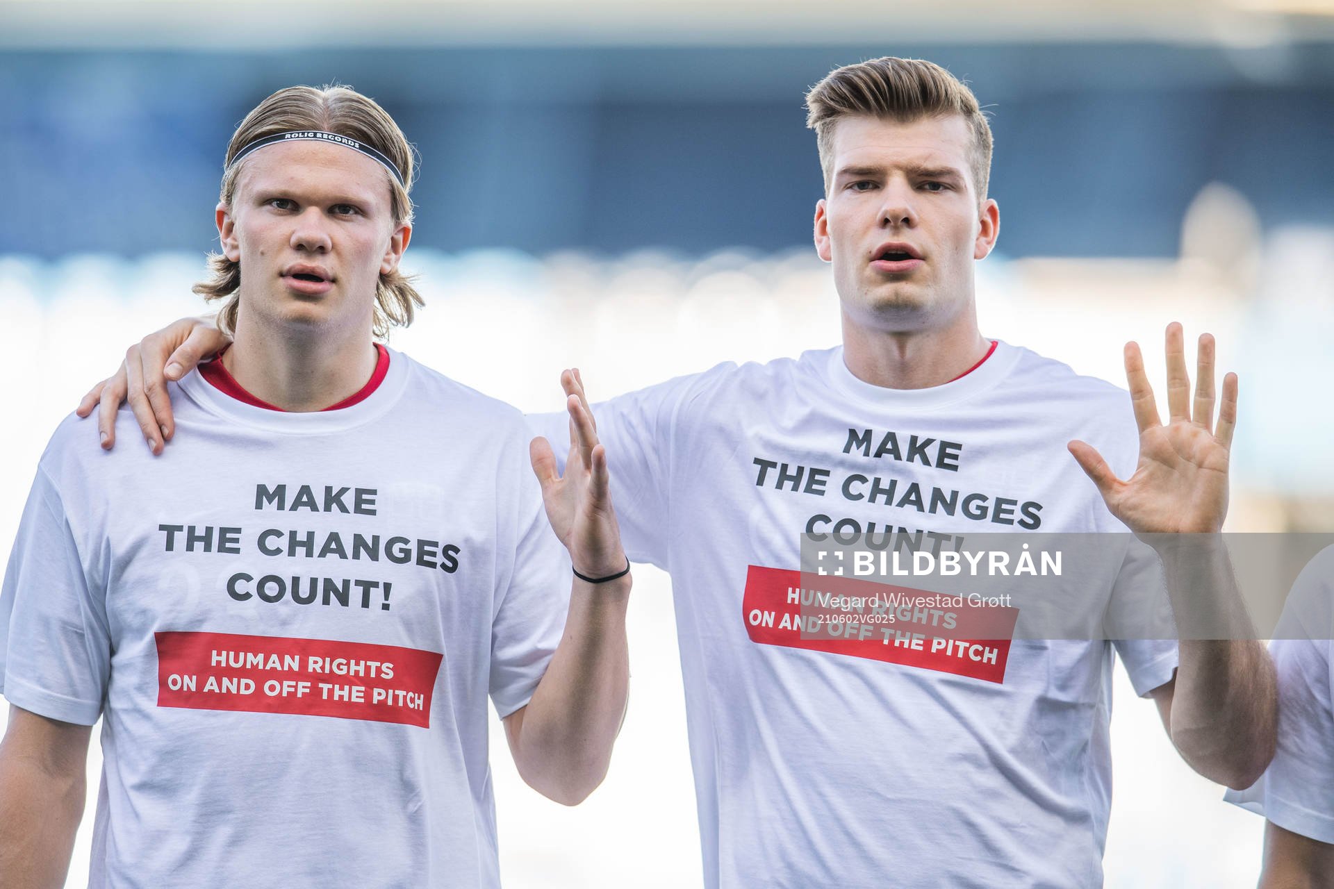 Erling Braut Haaland and Alexander Sørloth of Norway