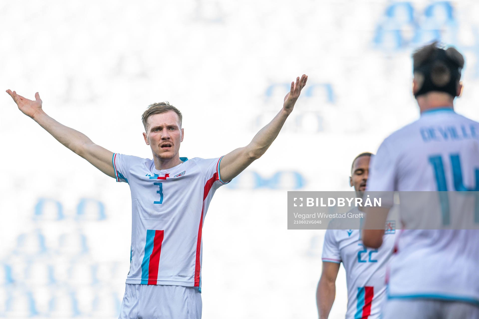Enes Mahmutovic of Luxembourg looks dejected