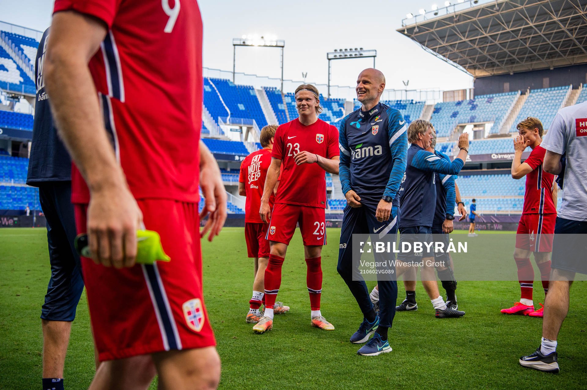 Erling Braut Haaland and Ståle Solbakken, head coach of