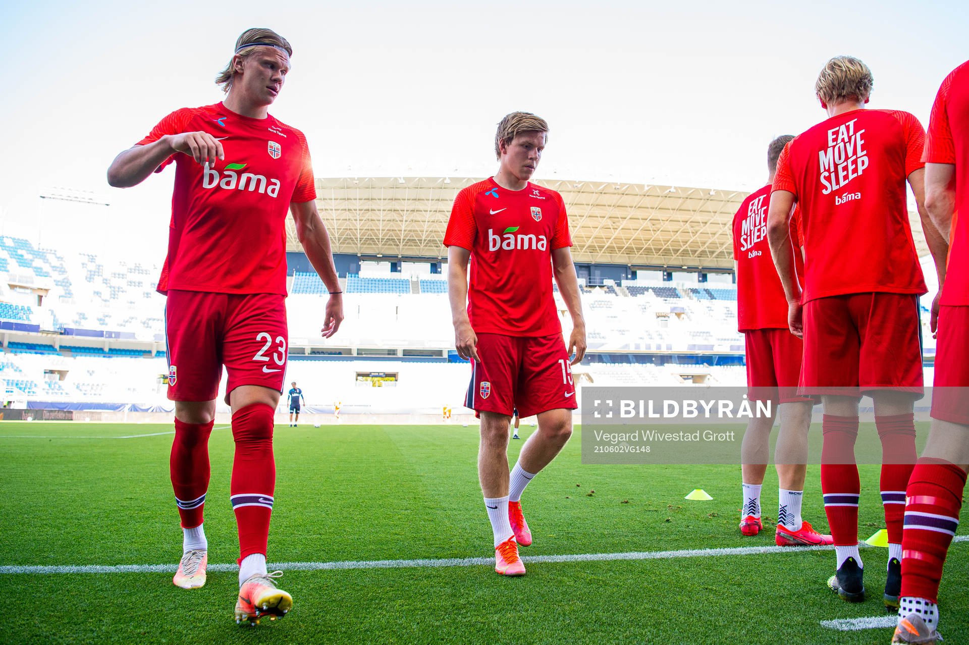 Erling Braut Haaland and Jens Petter Hauge of Norway