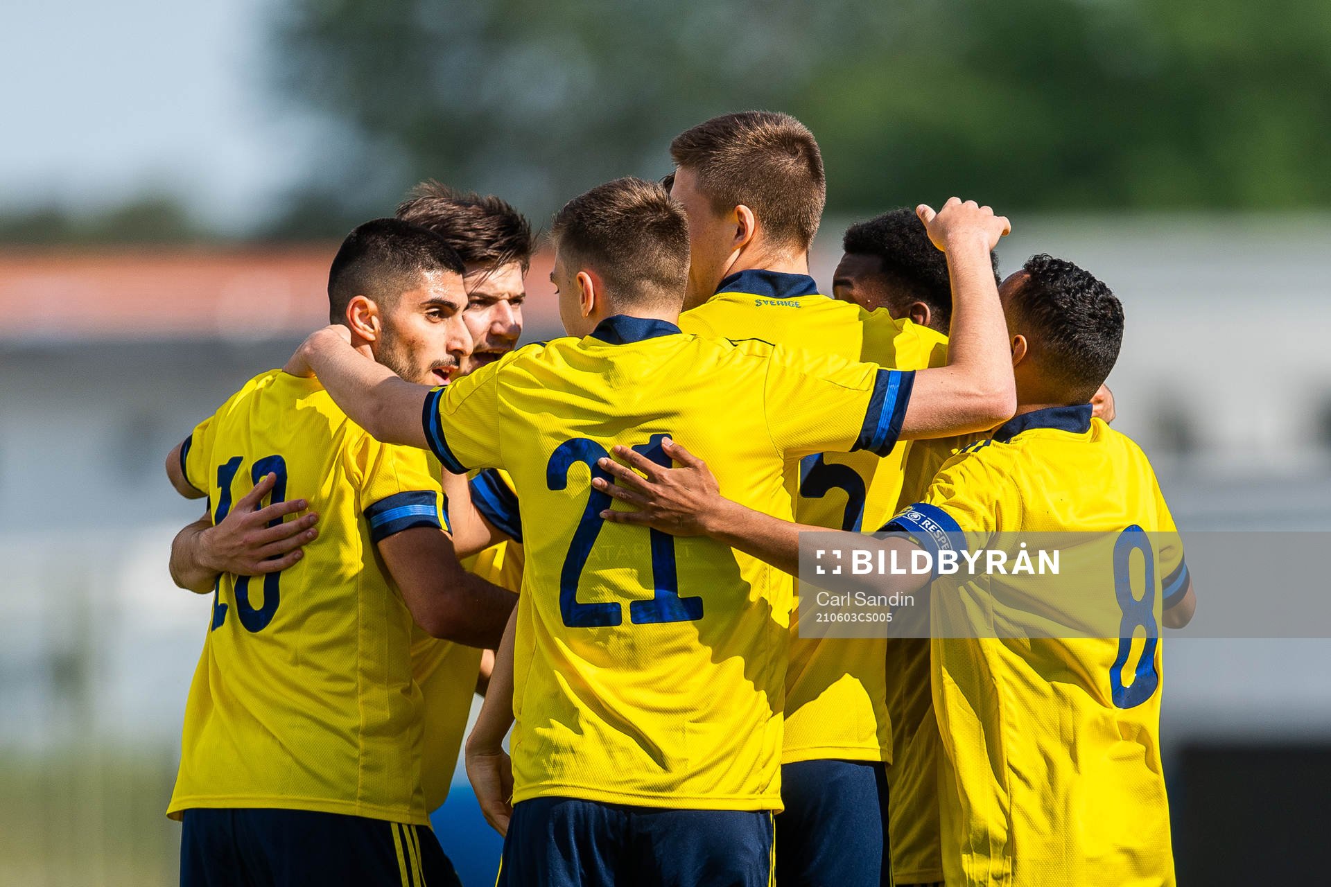 Players of Sweden celebrate