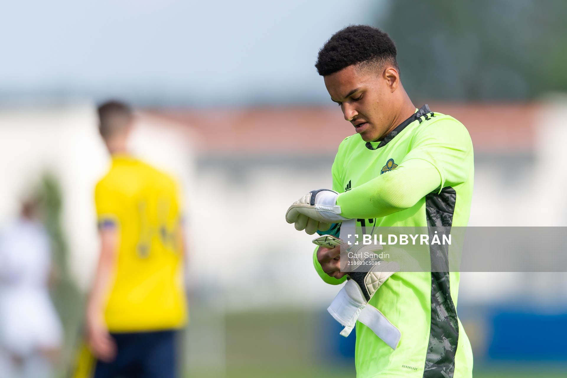 Goalkeeper Oliver Dovin of Sweden