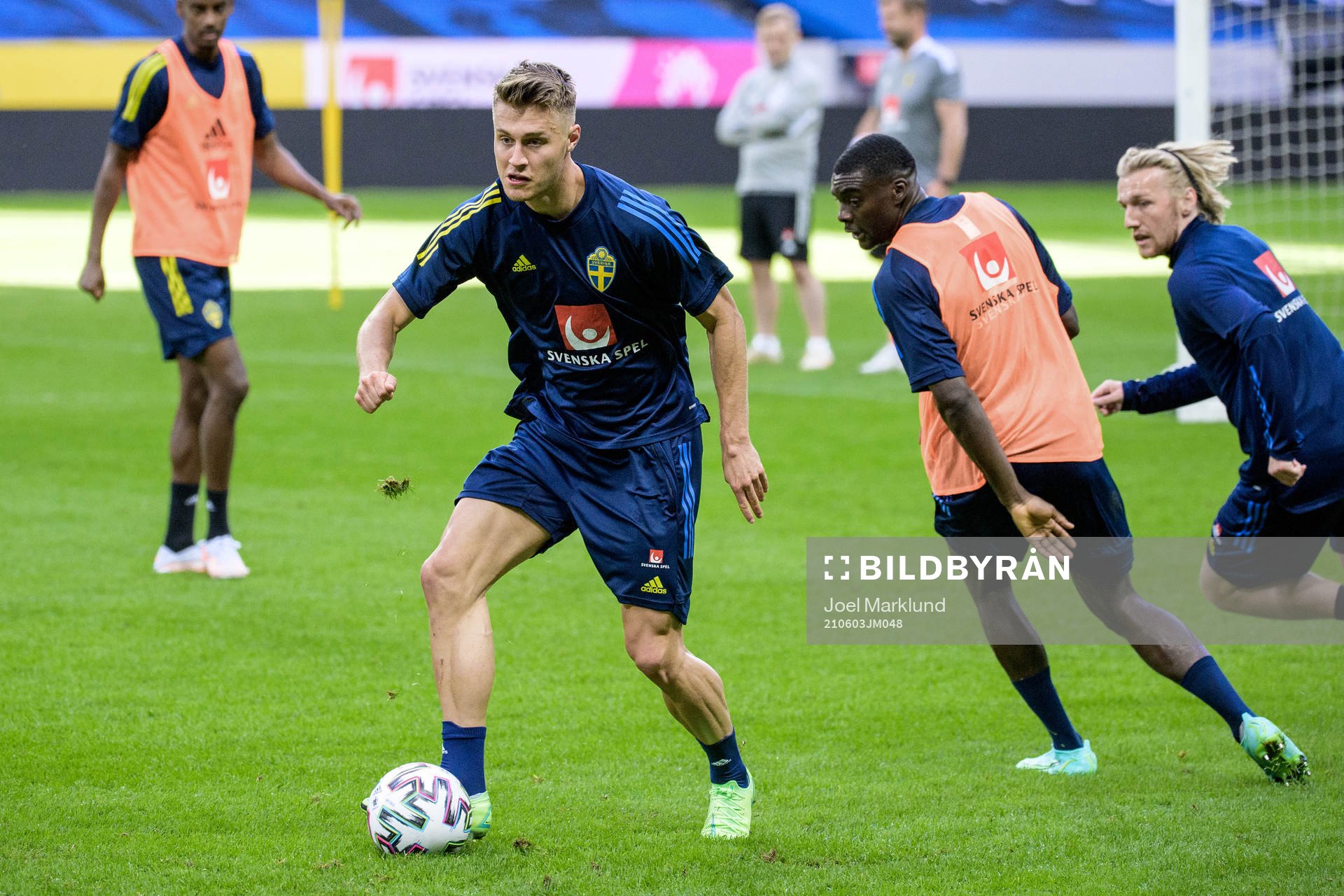Mattias Svanberg, Ken Sema and Emil Forsberg of the Swedish