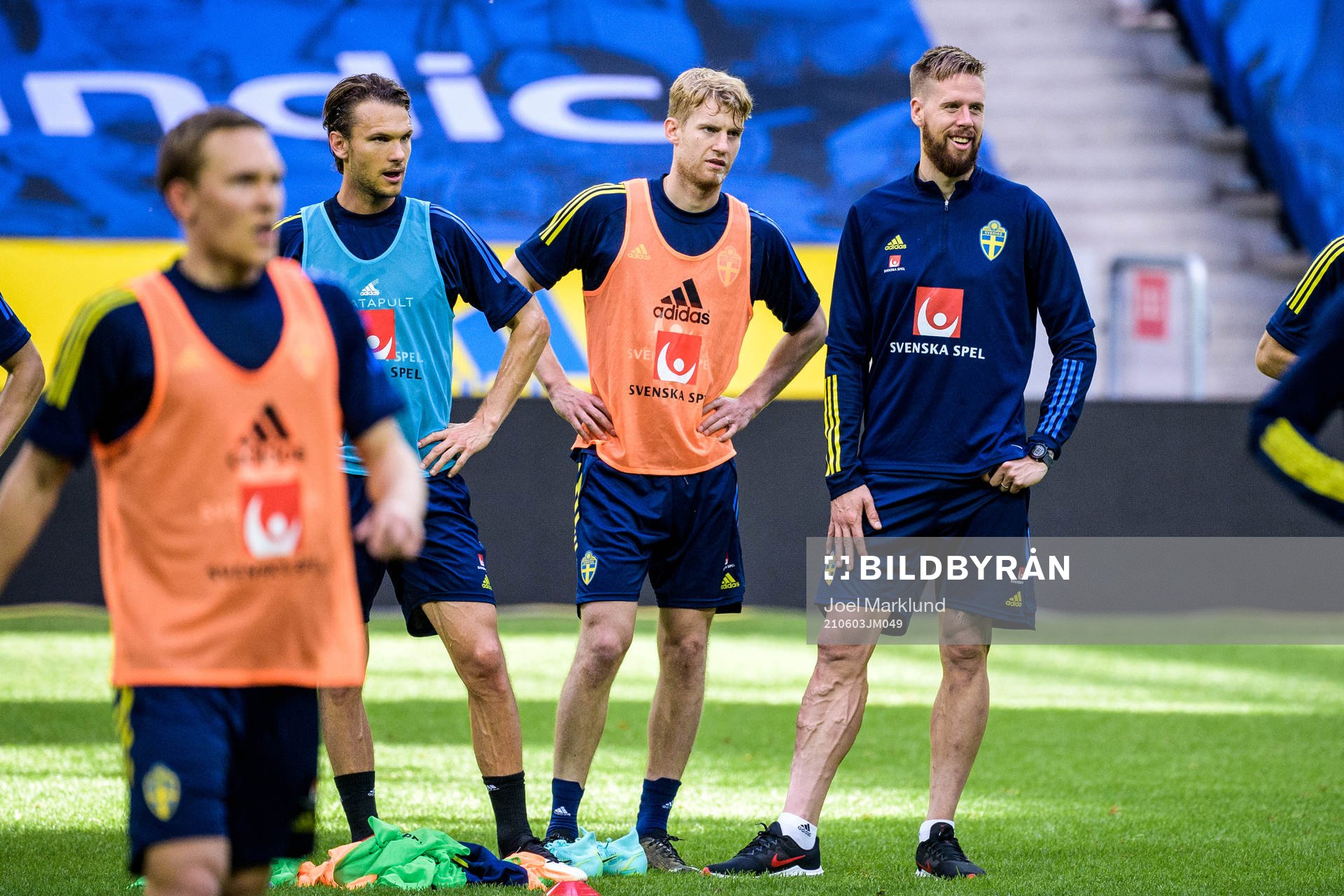 Albin Ekdal, Filip Helander and Pontus Jansson of the