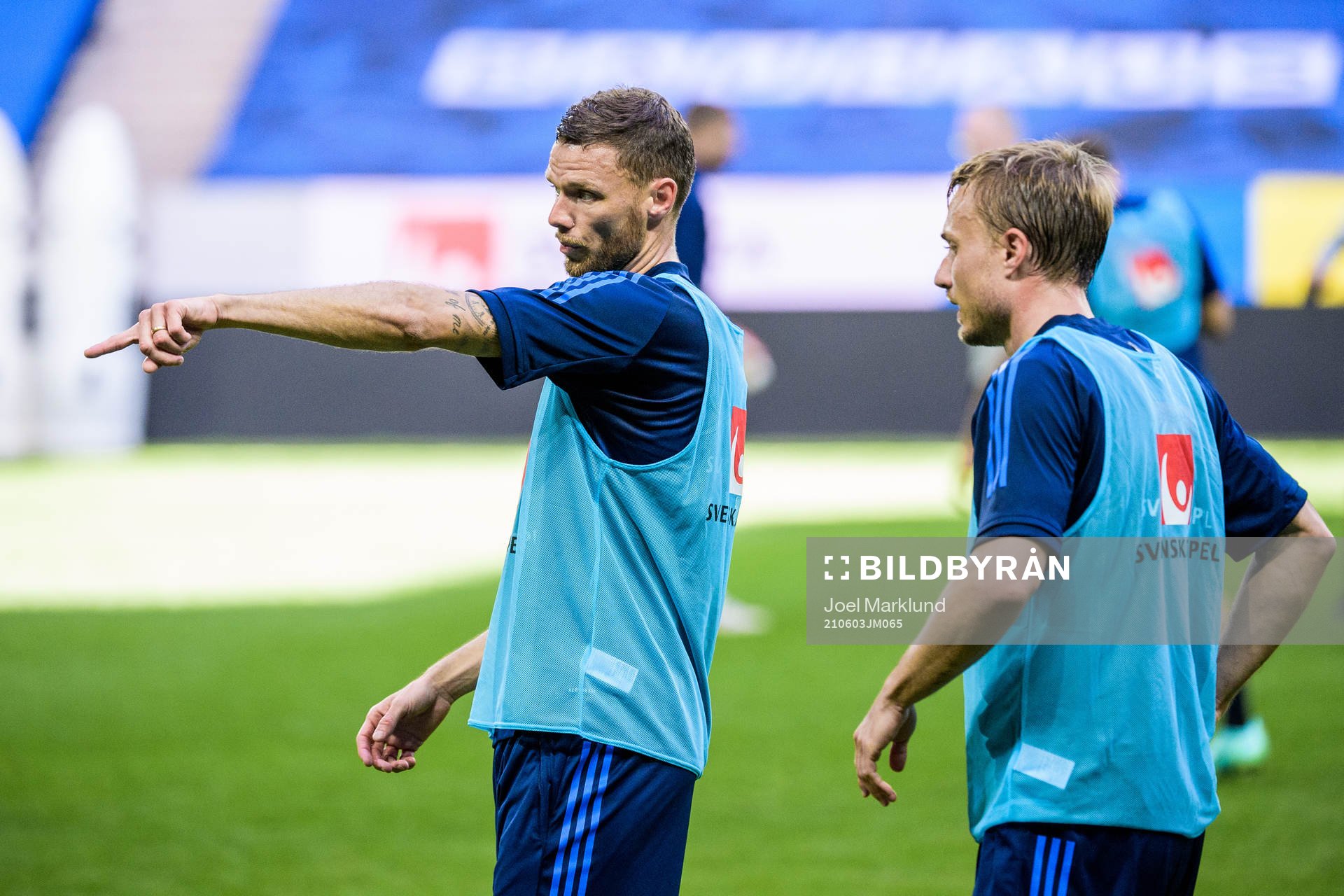 Marcus Berg and Pierre Bengtsson of the Swedish national