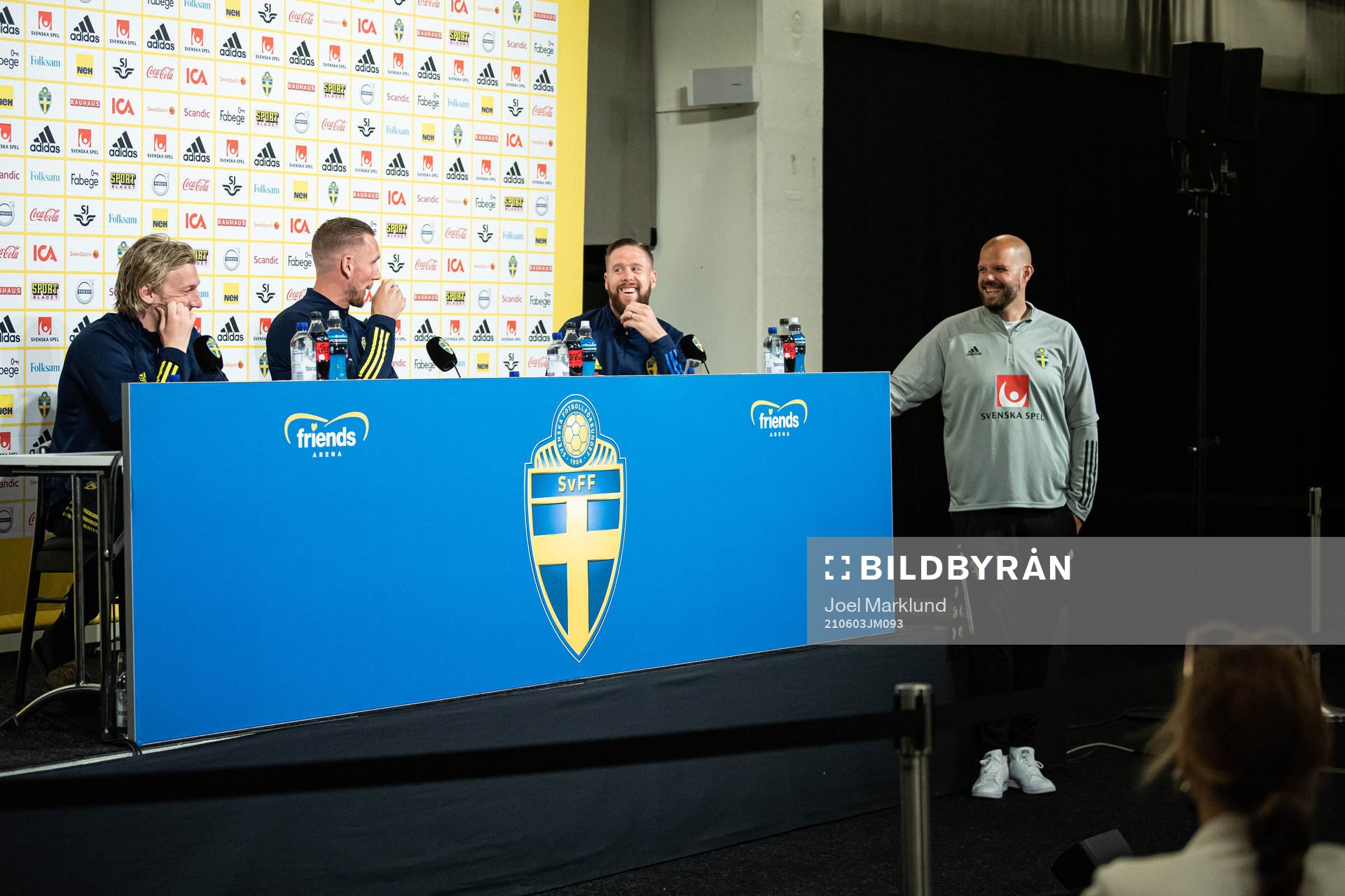Emil Forsberg, Robin Olsen, Pontus Jansson and press
