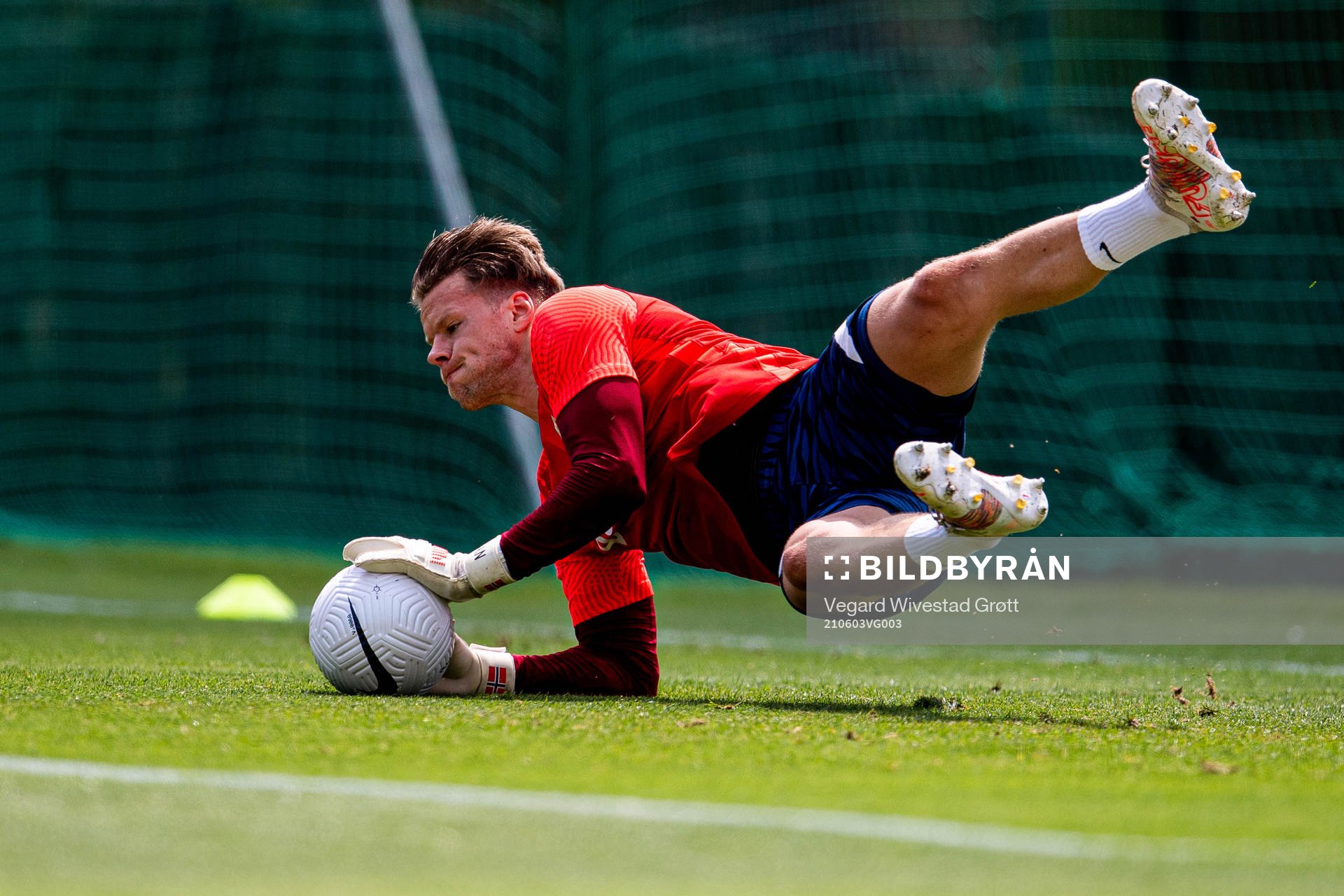 Goalkeeper Ørjan Håskjold Nyland of the Norwegian