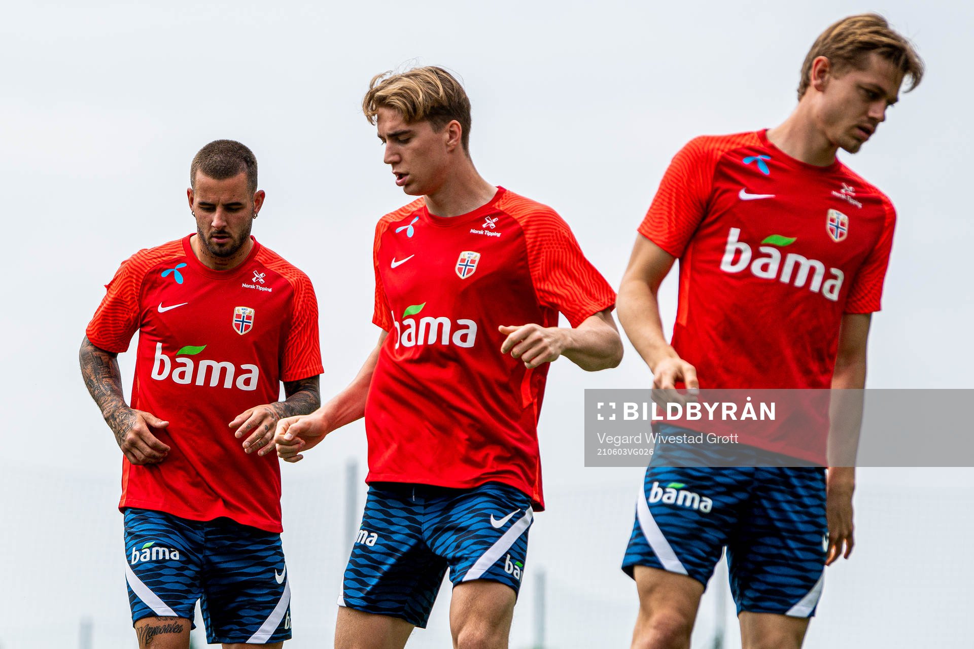 Aron Dønnum, Kristian Thorstvedt and Julian Ryerson of the