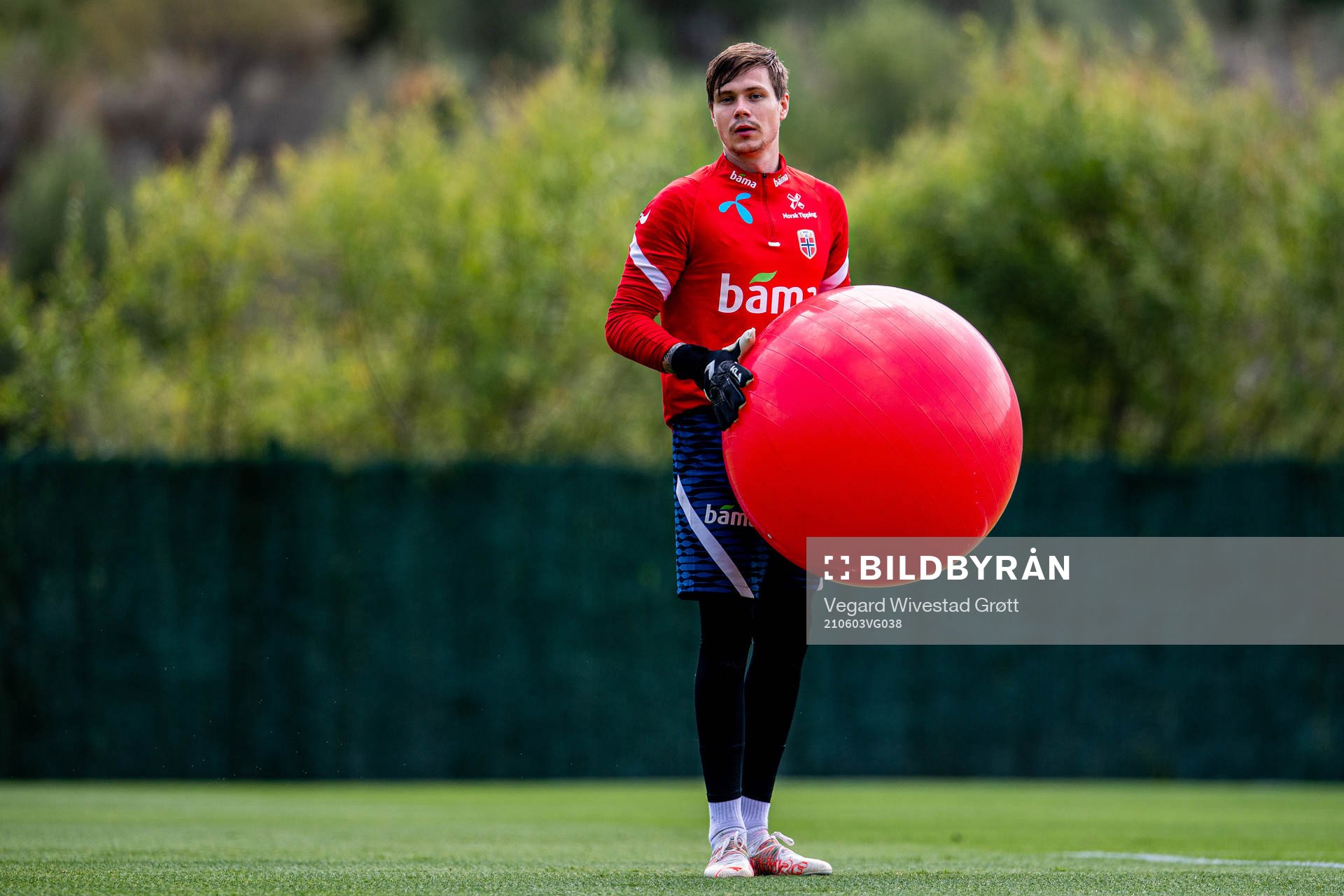 Goalkeeper Per Kristian Bråtveit of the Norwegian national