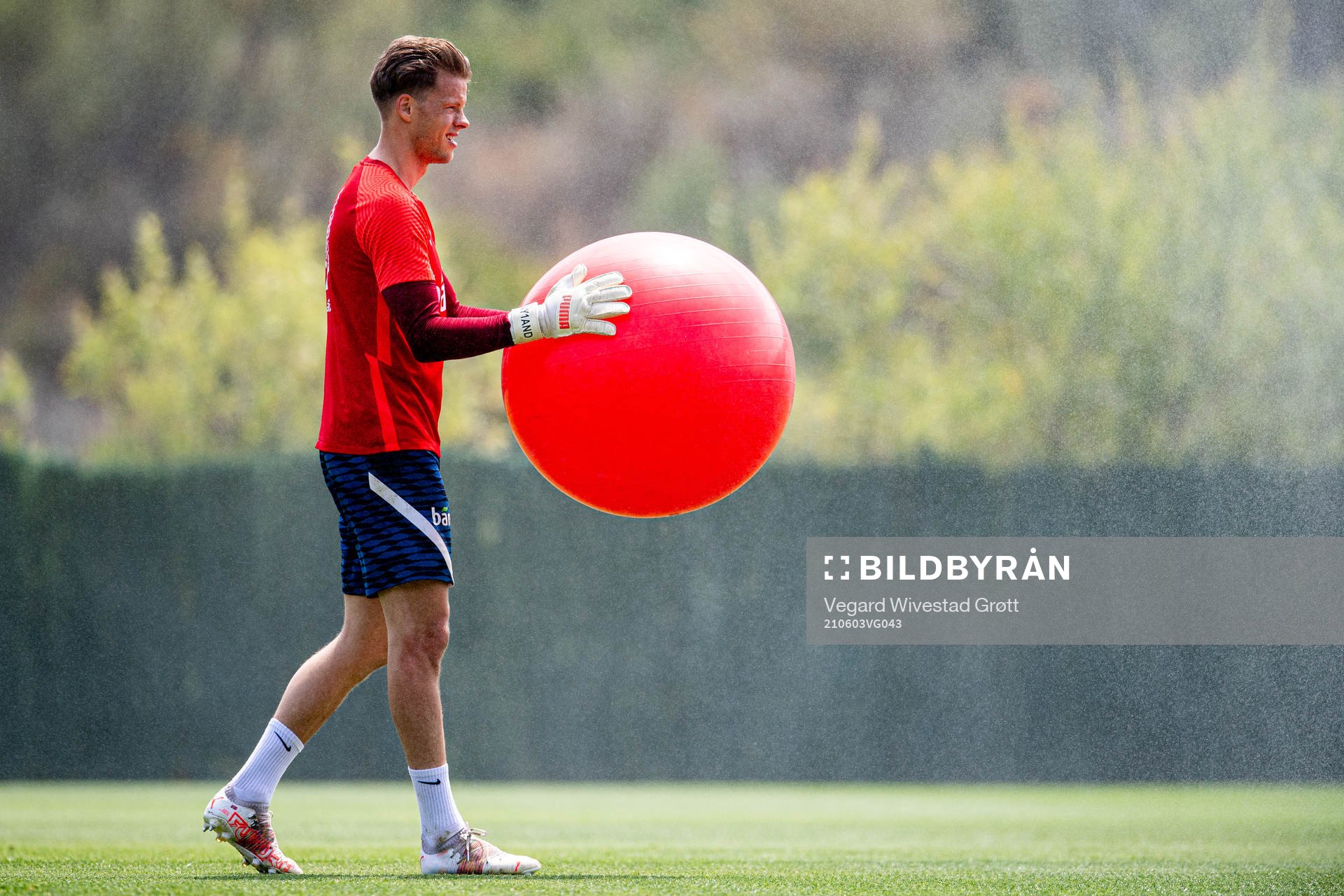 Goalkeeper Ørjan Håskjold Nyland of the Norwegian