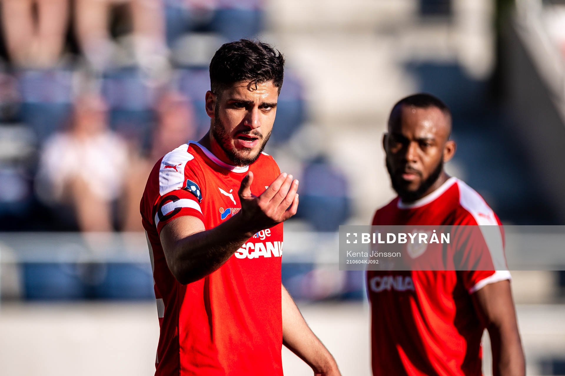 Assyriskas Nemrut Awrohum under fotbollsmatchen i Division 1 norra mellan Gefle och Assyriska FF den 4 juni 2021 i Gävle. 