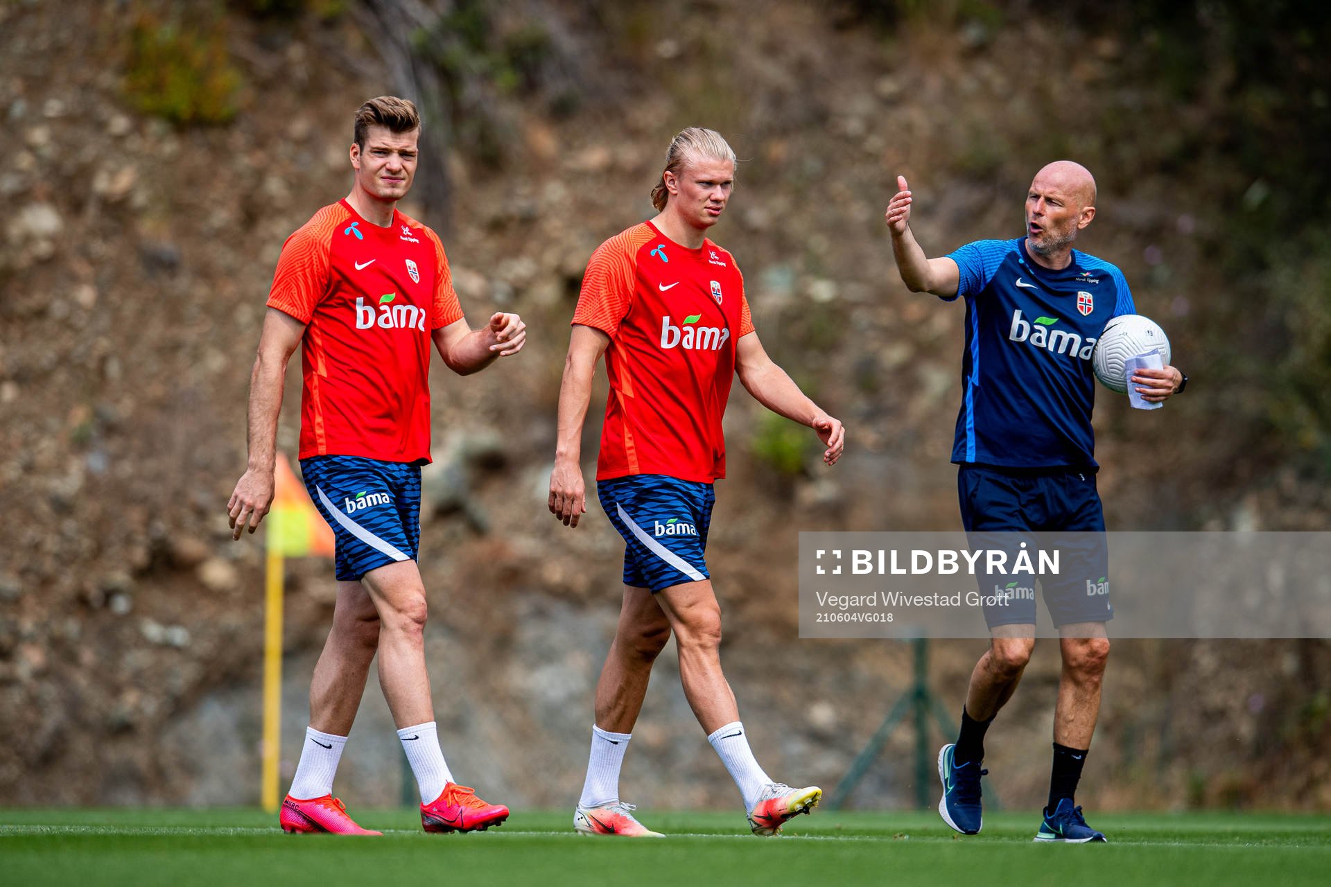 Alexander Sørloth, Erling Braut Haaland and Ståle
