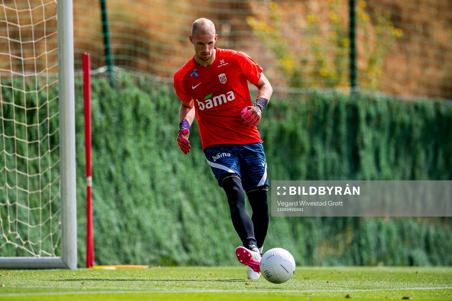 Goalkeeper André Hansen of the Norwegian national football