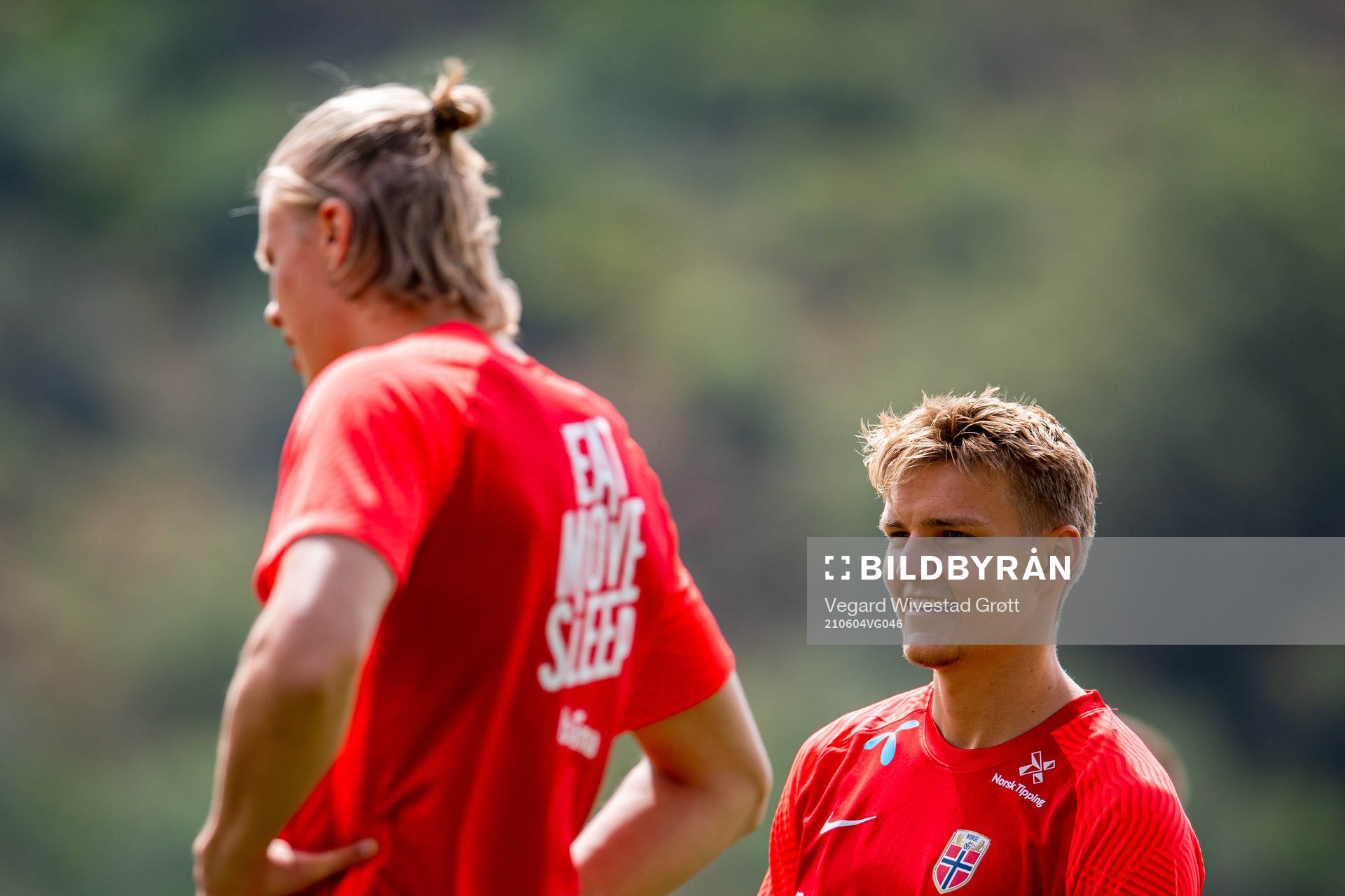 Erling Braut Haaland and Martin Ødegaard of the Norwegian