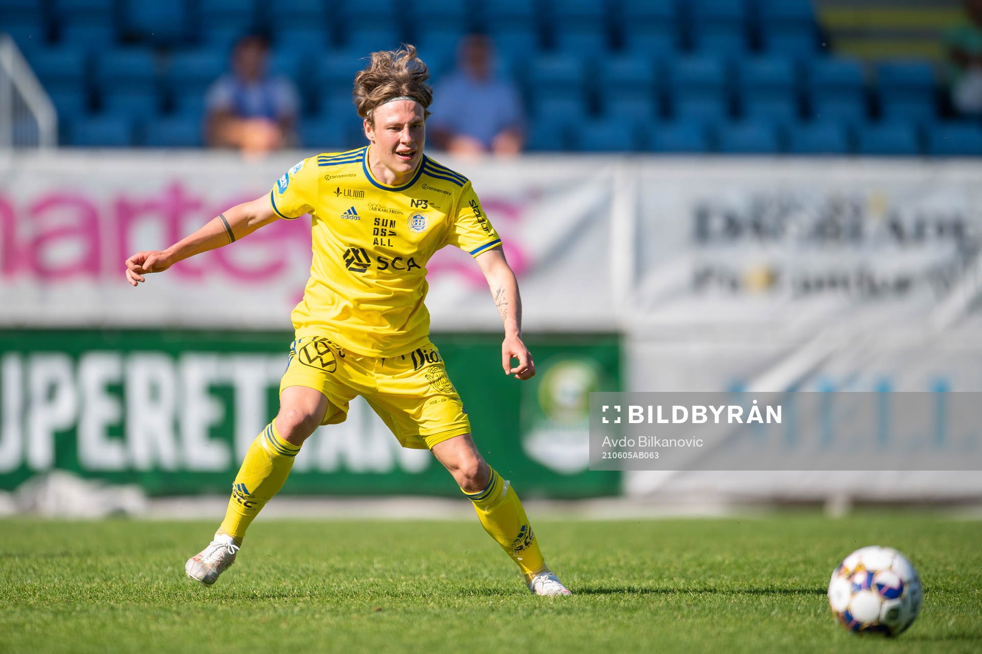 Sundsvalls Johan Bengtsson under fotbollsmatchen i Superettan mellan Trelleborg och GIF Sundsvall den 5 juni 2021 i Trelleborg. 
