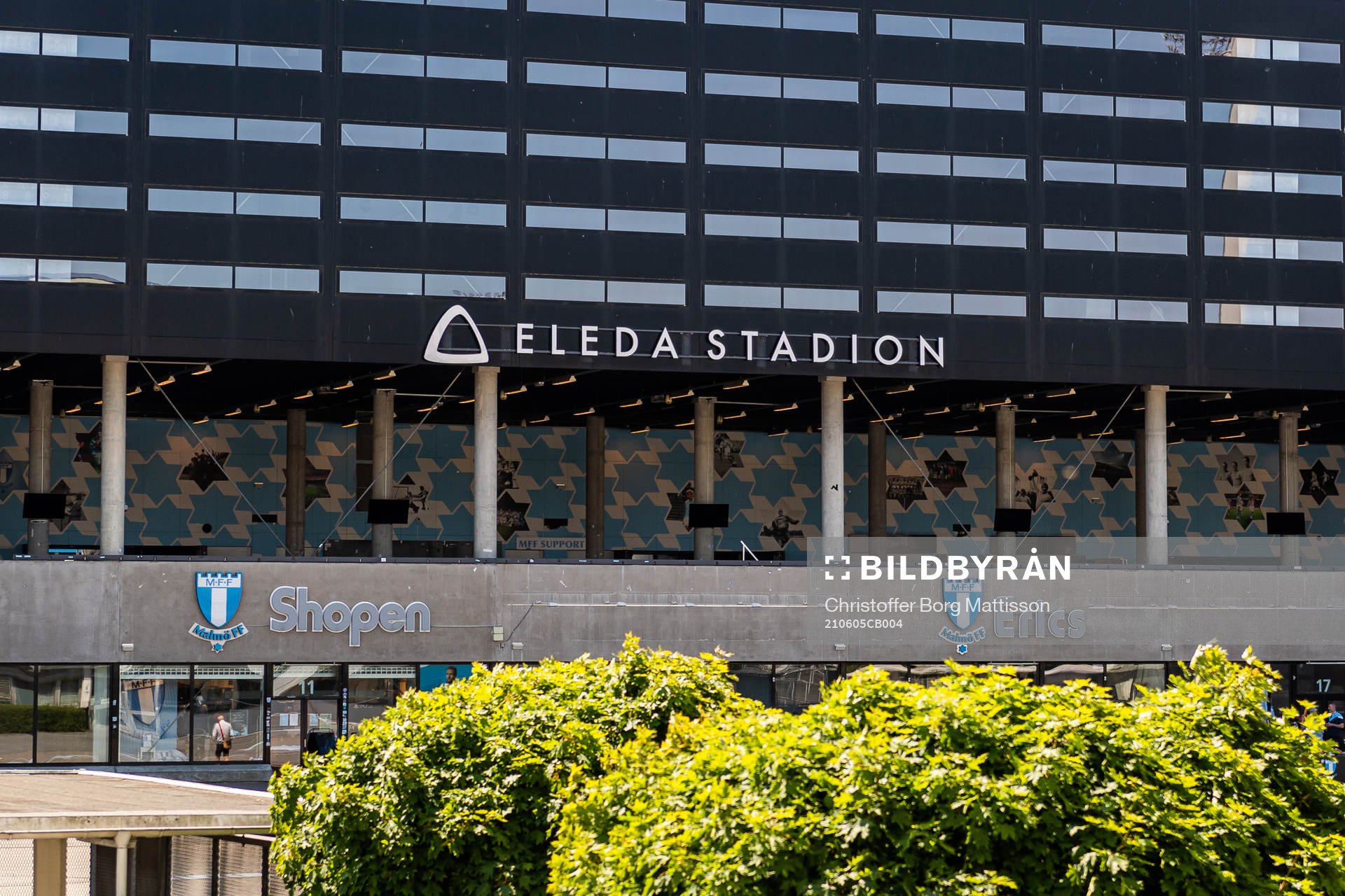 Exteriör vy över Eleda Stadion