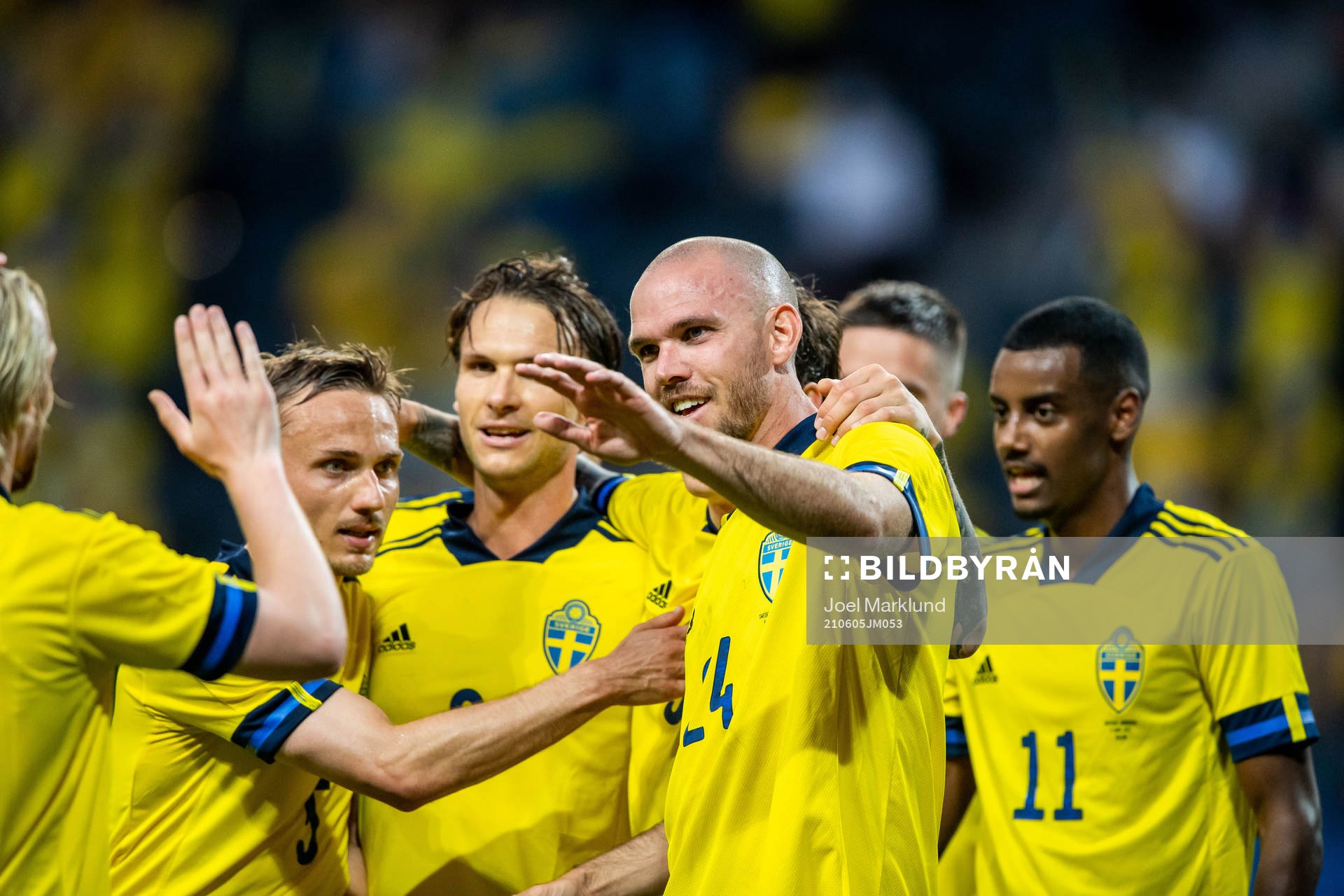 Marcus Danielson of Sweden celebrates 2-0