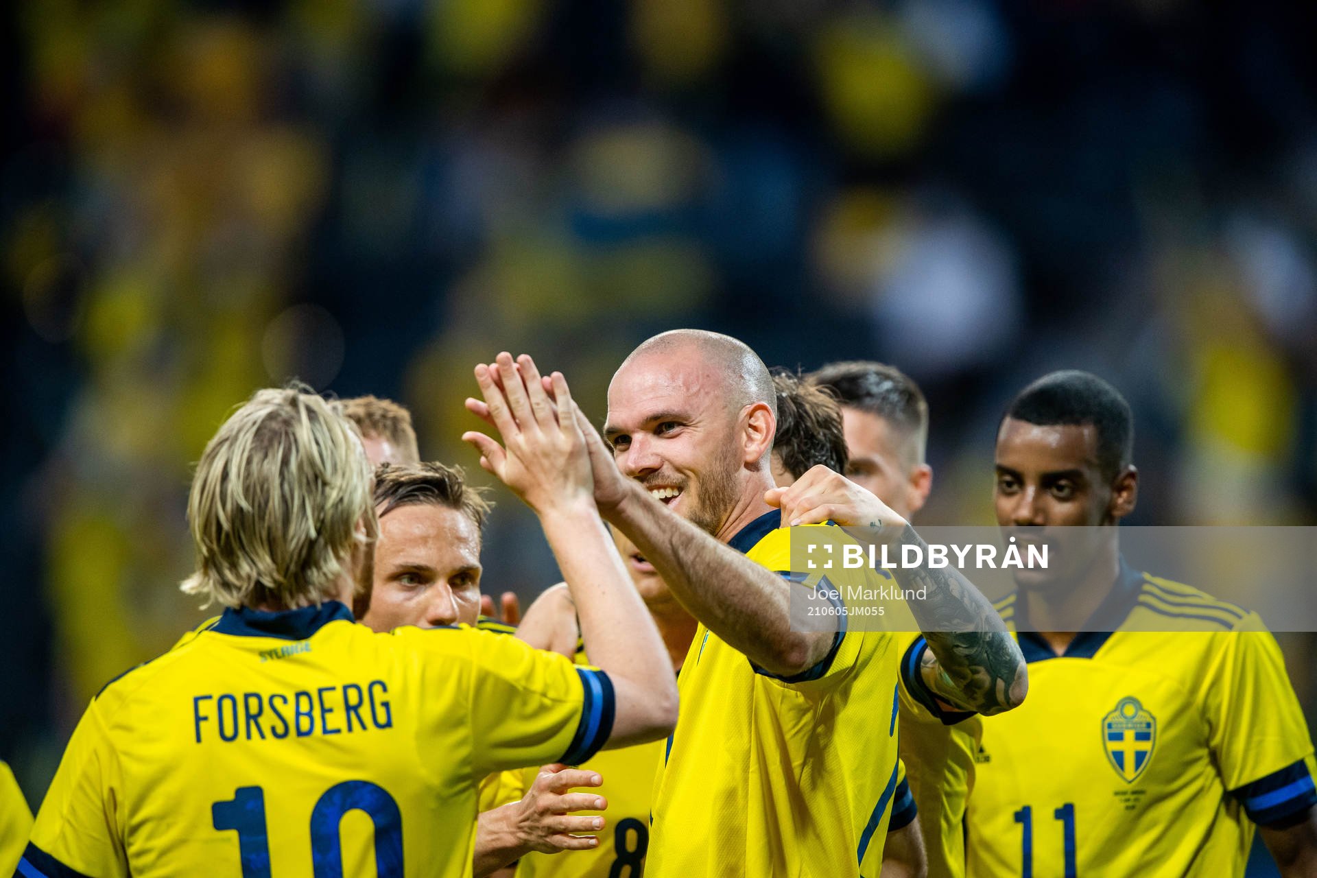 Marcus Danielson of Sweden celebrates 2-0