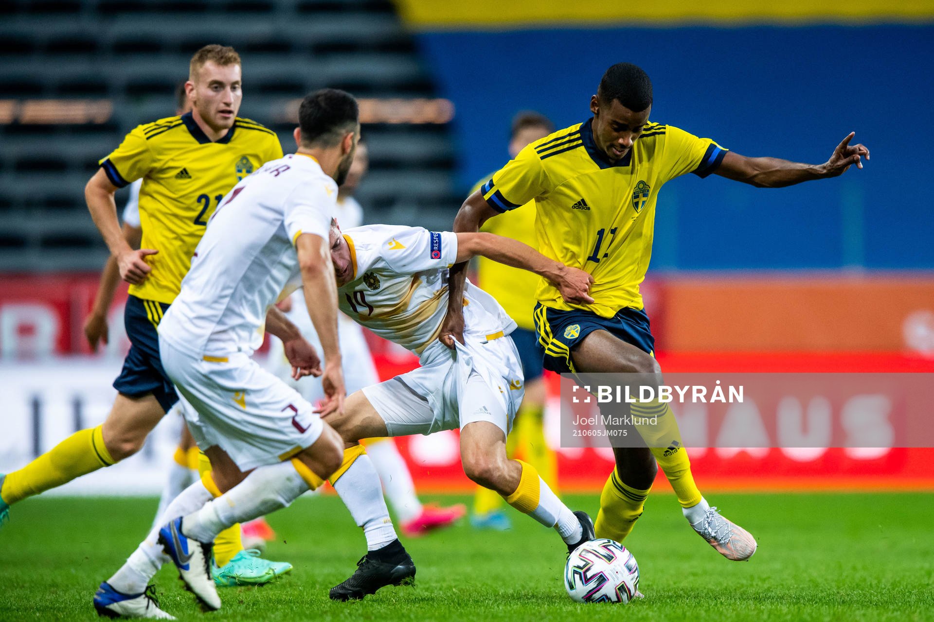 Hakob Hakobyan of Armenia and Alexander Isak and Dejan