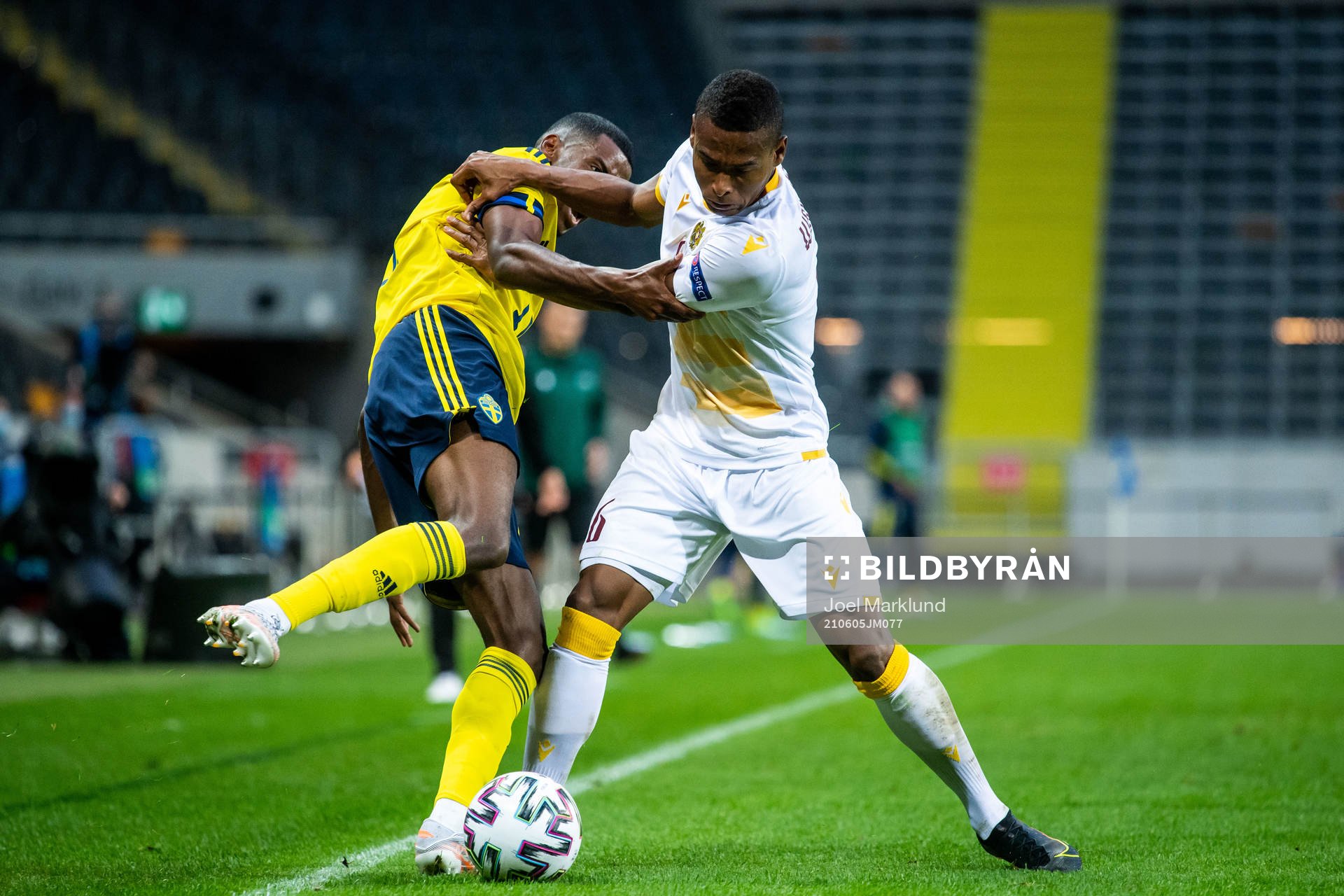 Alexander Isak of Sweden and Wbemyar Angulo Mosquera of