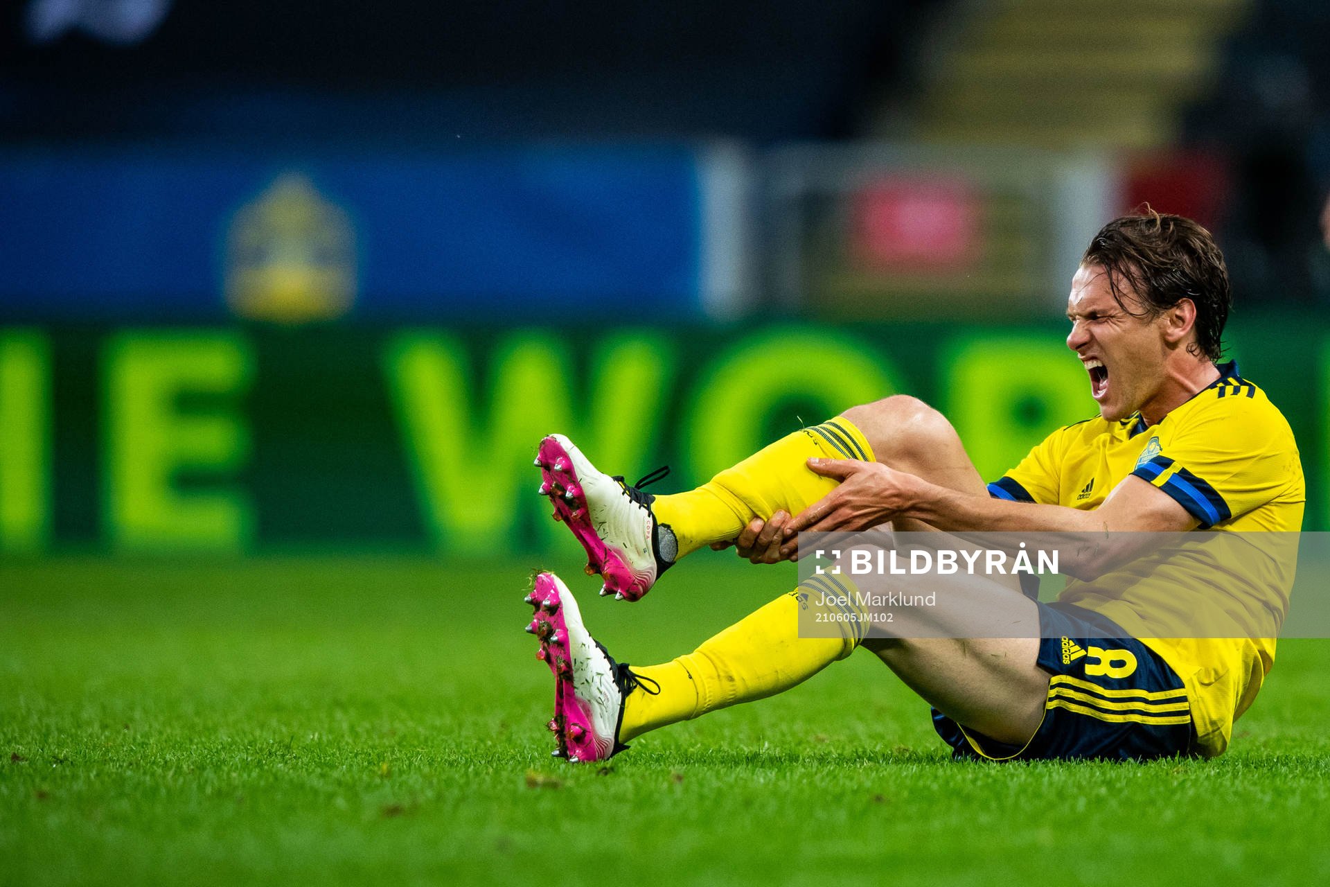 Albin Ekdal of Sweden in pain