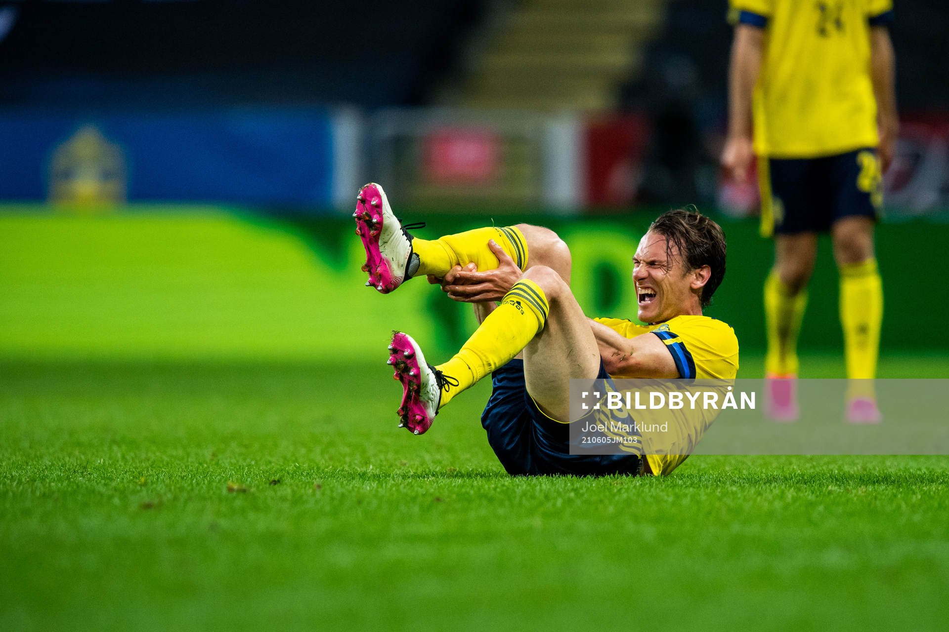 Albin Ekdal of Sweden in pain