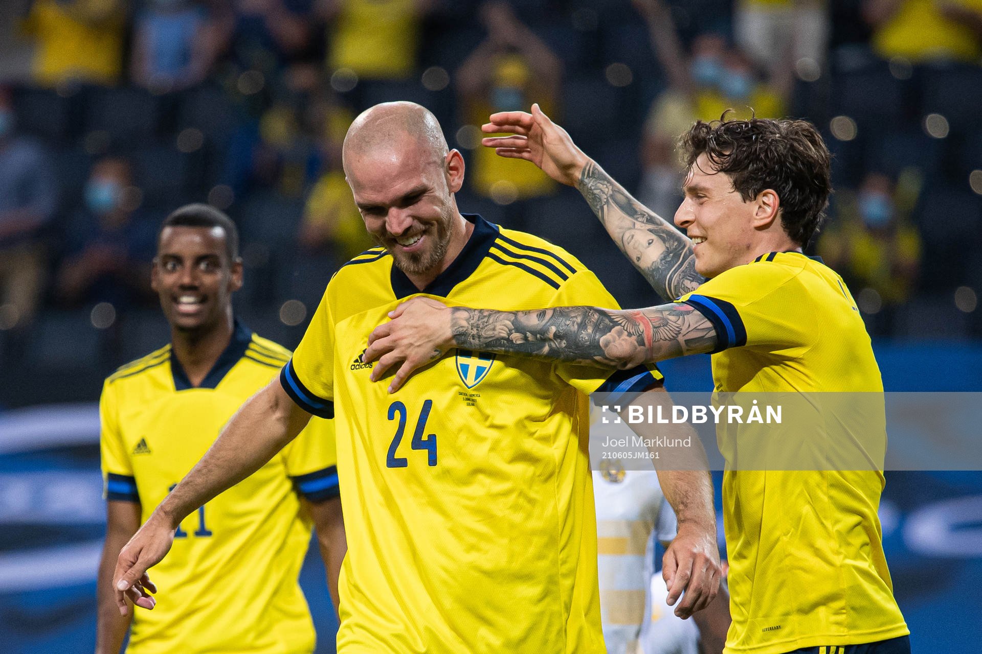 Alexander Isak, Marcus Danielson and Victor Nilsson