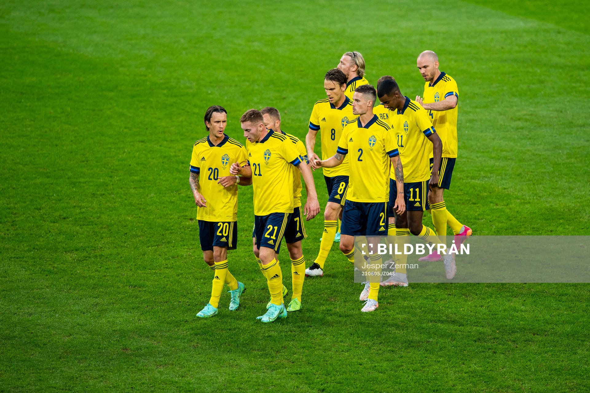 Emil Forsberg of Sweden celebrates with teammates
