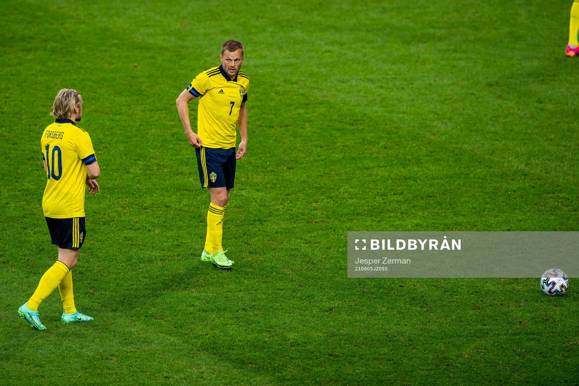 Emil Forsberg and Sebastian Larsson of Sweden
