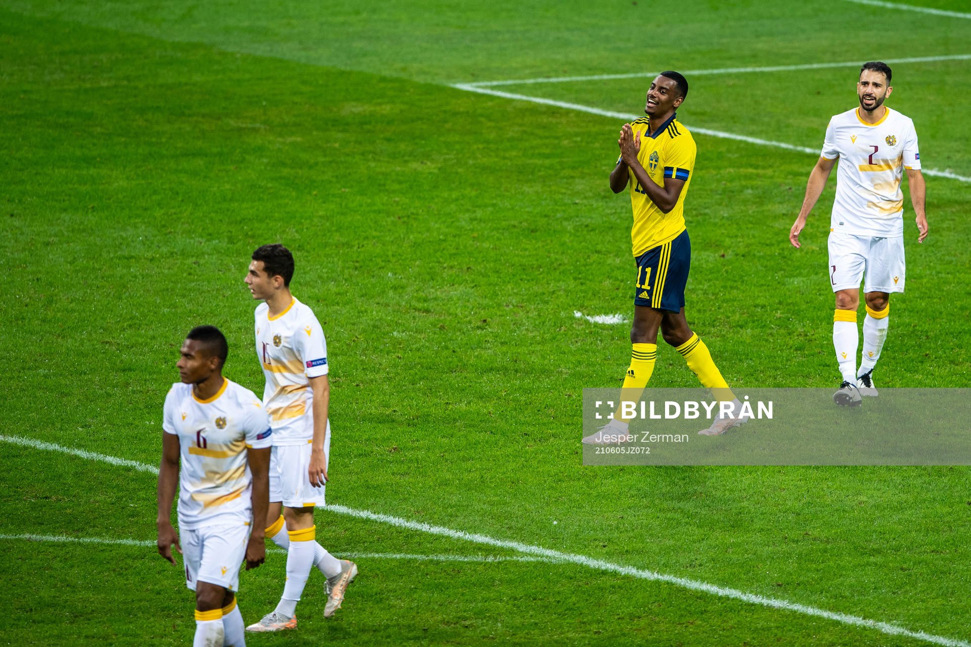 Alexander Isak of Sweden looks dejected