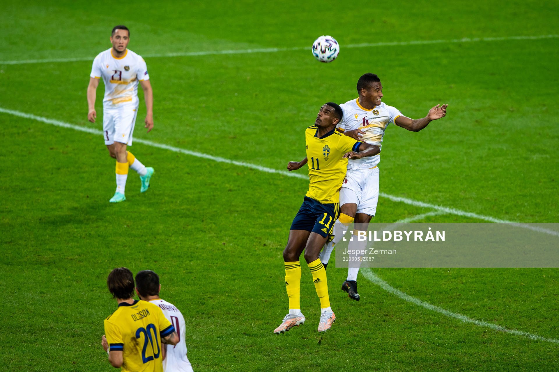Alexander Isak of Sweden and Wbemyar Angulo Mosquera of