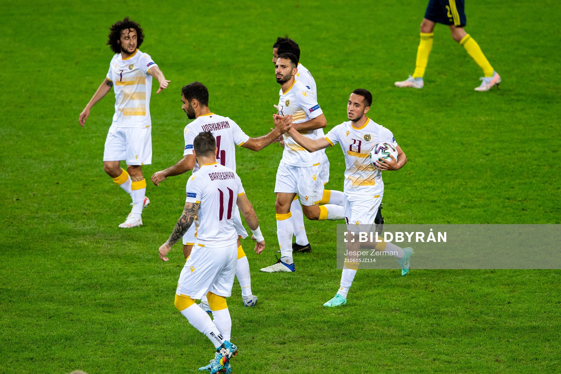 Vahan Bichakhcyan of Armenia celebrates 2-1