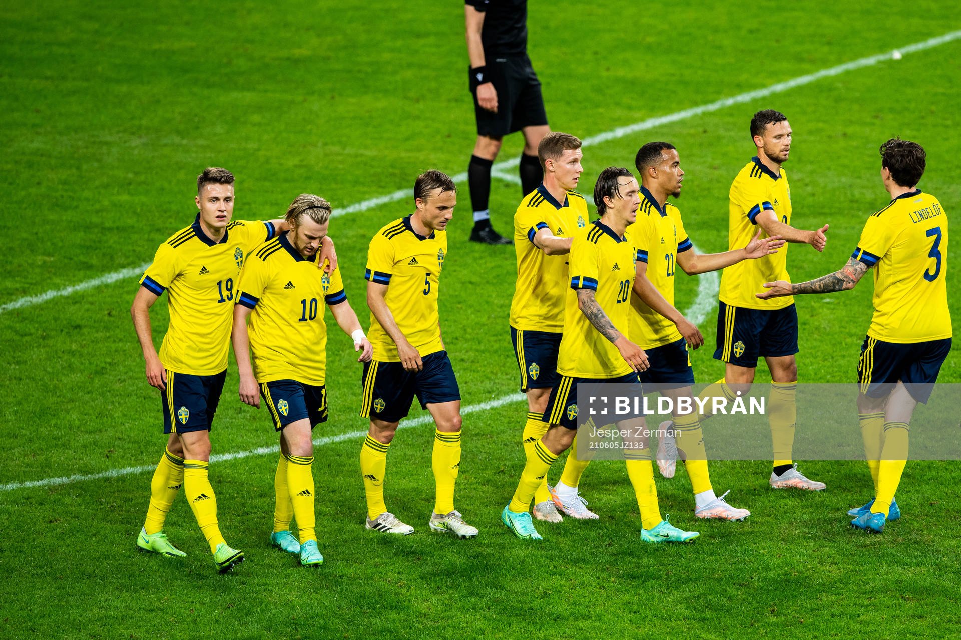 Players of Sweden celebrates 3-1 by Marcus Berg