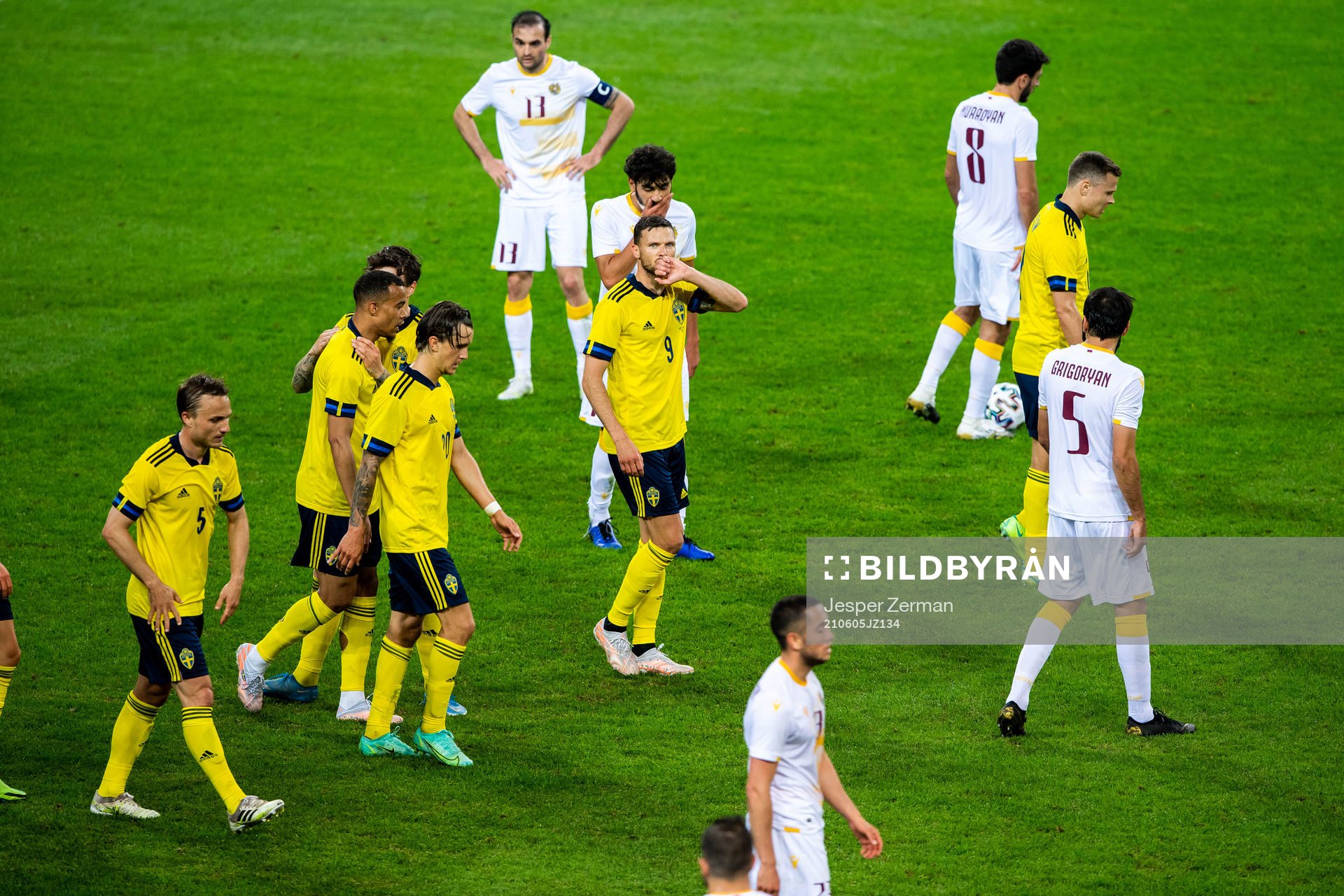 Marcus Berg of Sweden celebrates 3-1