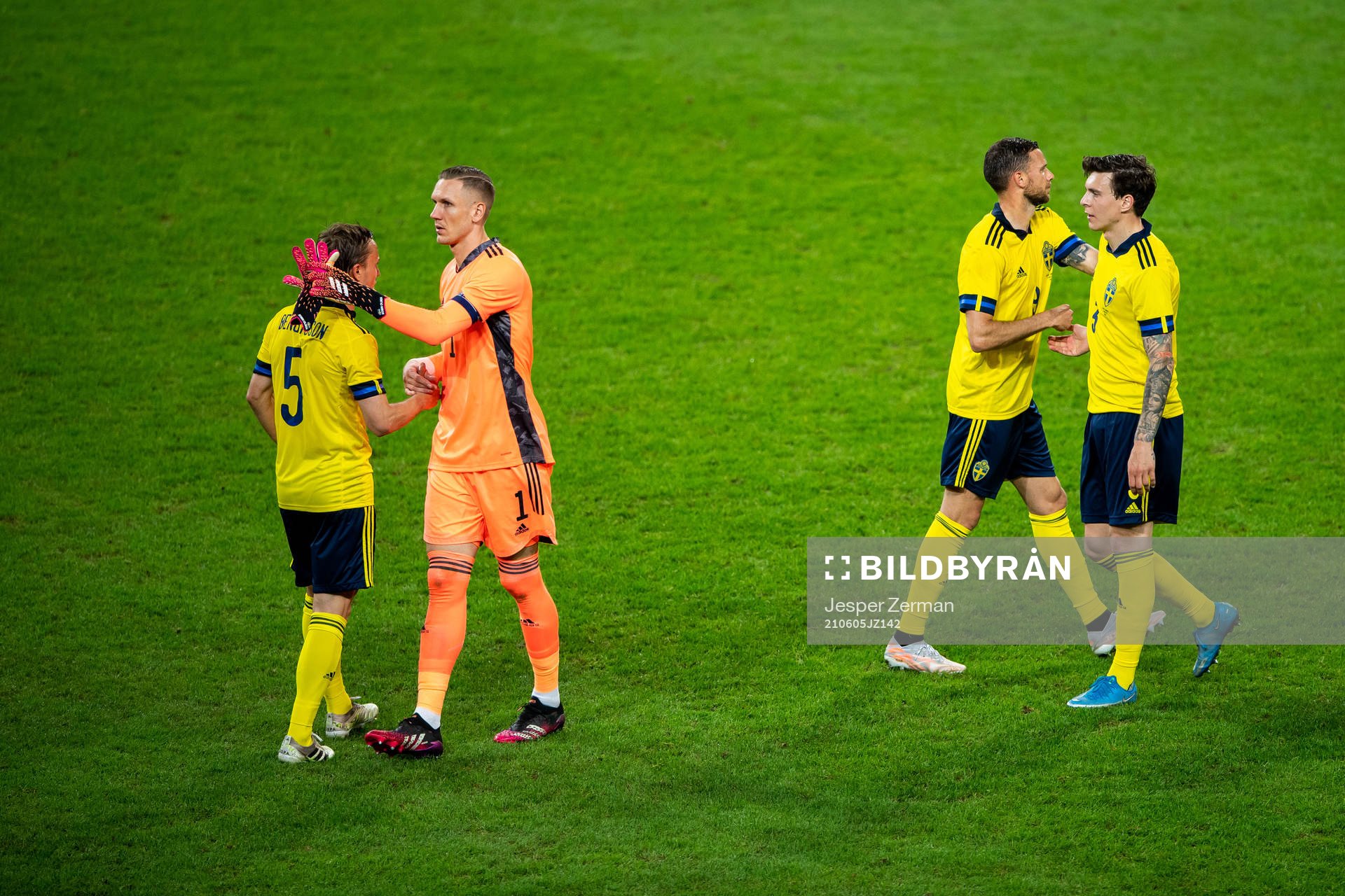 Pierre Bengtsson, goalkeeper Robin Olsen, Marcus Berg and