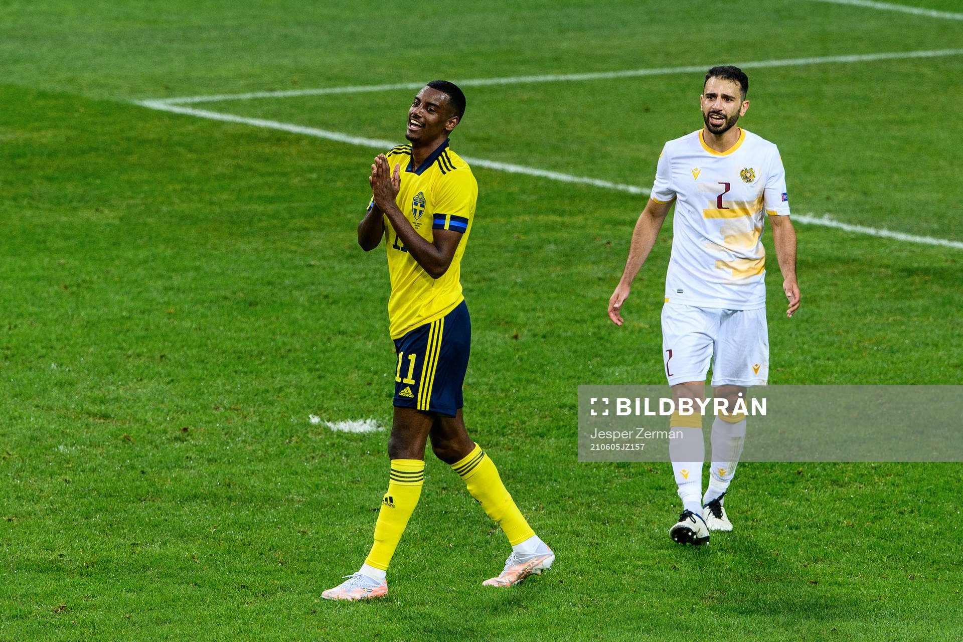 Alexander Isak of Sweden looks dejected