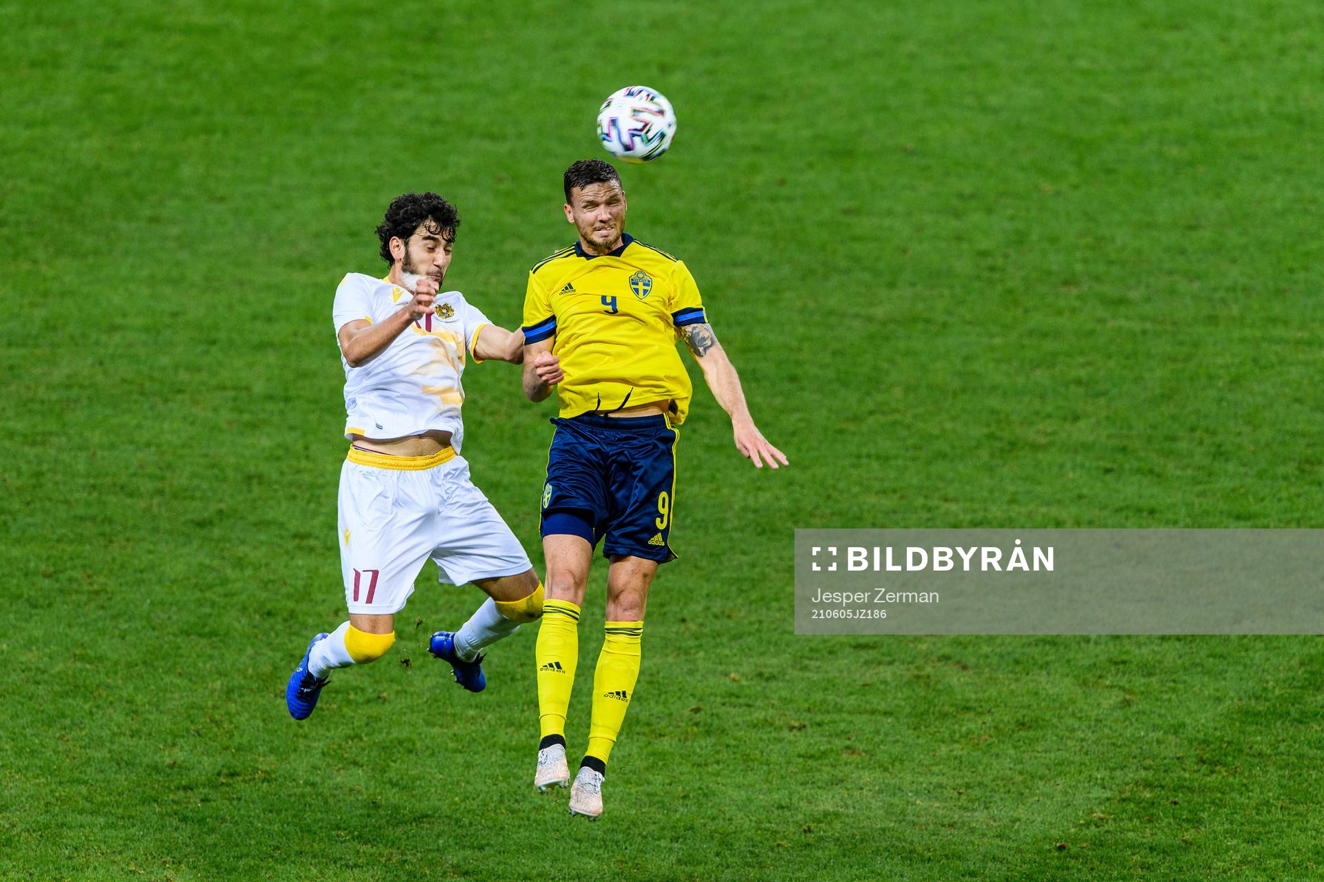 Albert Khachumyan of Armenia and Marcus Berg of Sweden