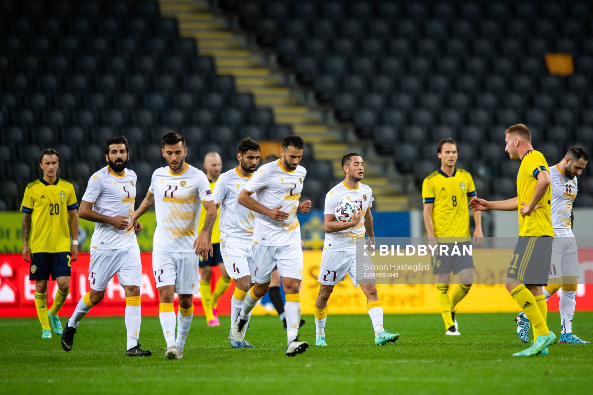 Vahan Bichakhcyan of Armenia celebrates with teammates