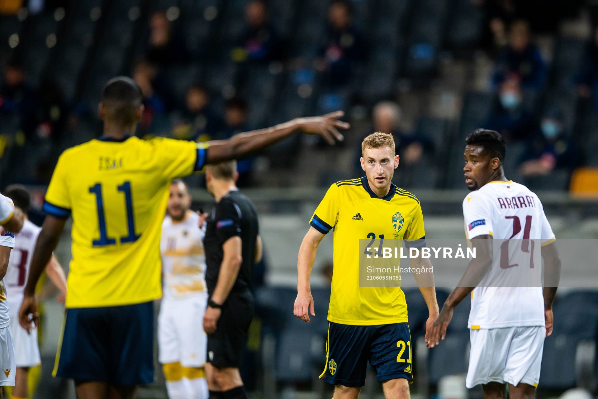 Dejan Kulusevski and Alexander Isak of Sweden and Jordi