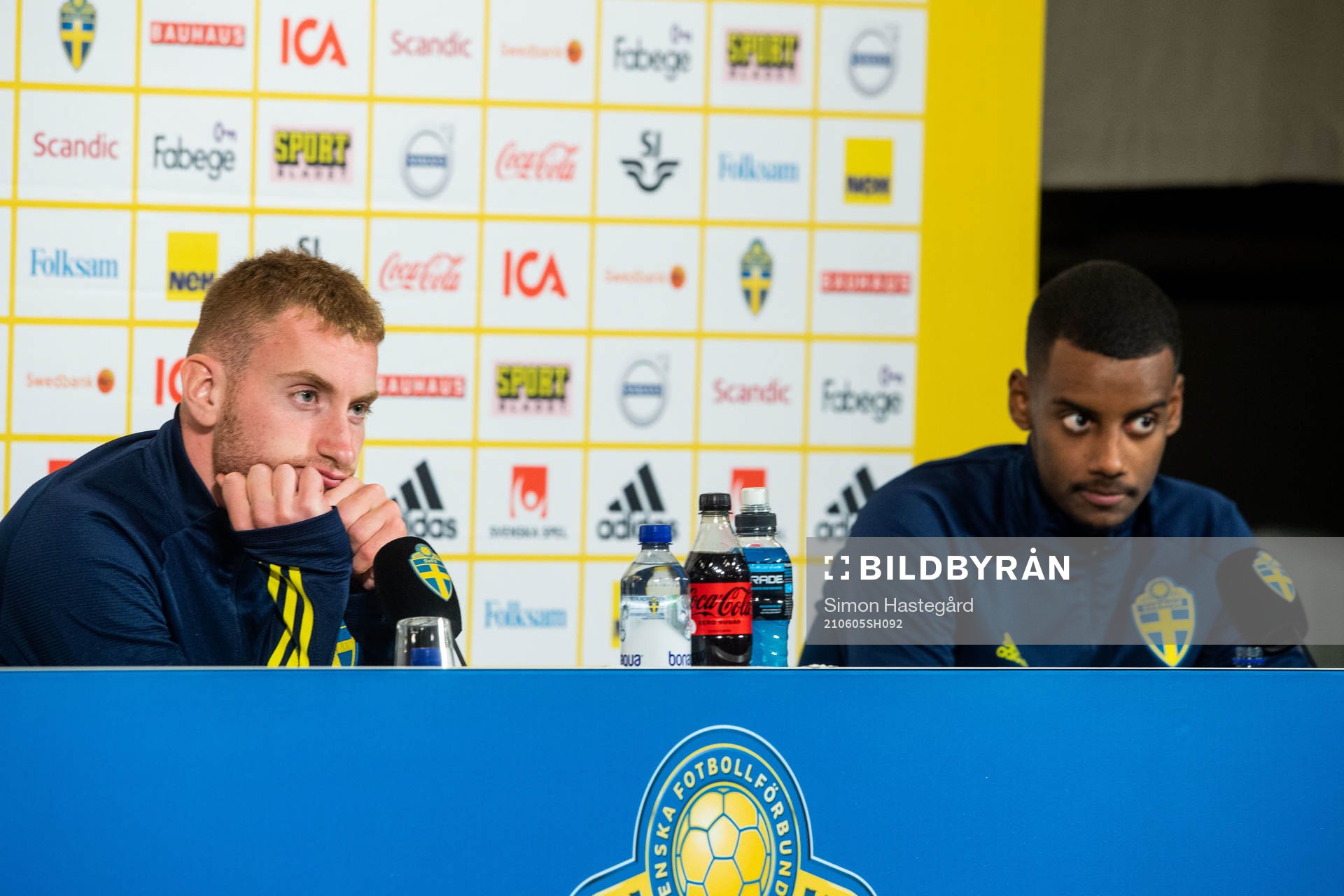 Dejan Kulusevski and Alexander Isak of Sweden