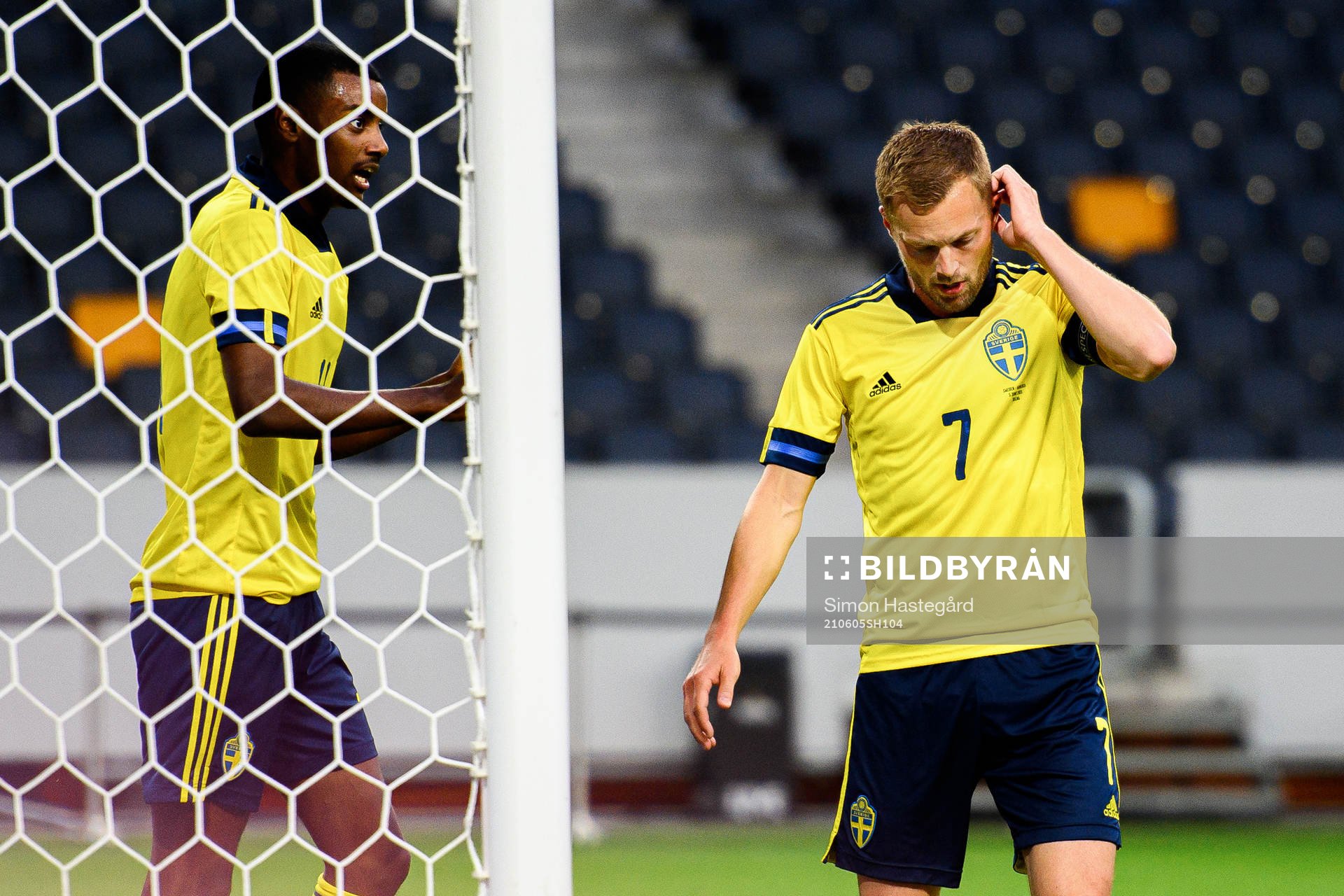 Alexander Isak and Sebastian Larsson of Sweden