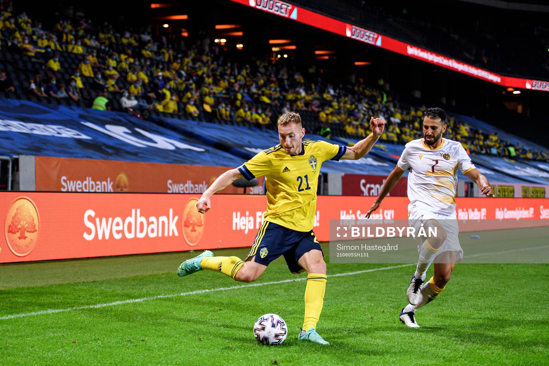 Dejan Kulusevski of Sweden and Andre Jack Calisir of Armenia