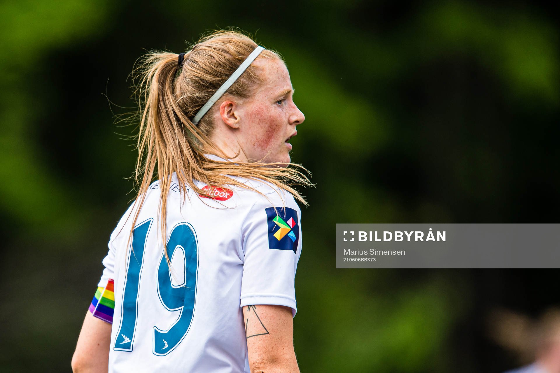 Andrea Anderdal of Øvrevoll Hosle during the 1. divison football match between Øvrevoll Hosle and Åsane on June 6, 2021 in Bærum.